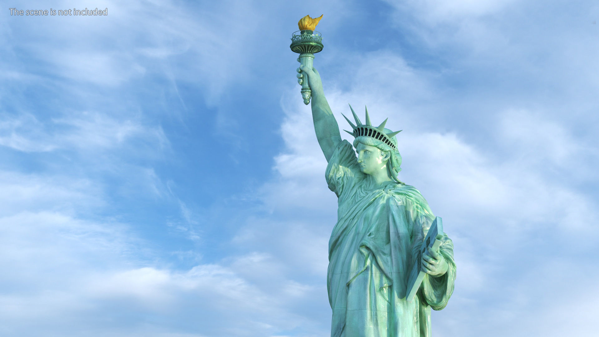 Statue of Liberty without Pedestal for 3D Print 3D print model_3