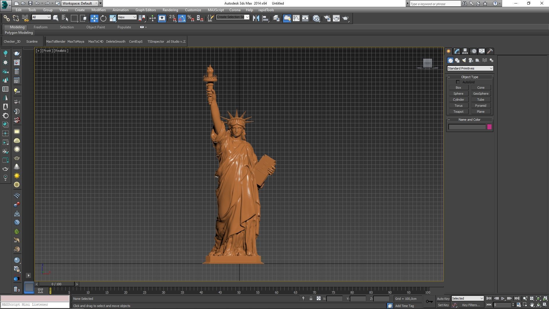 Statue of Liberty without Pedestal for 3D Print 3D print model_14