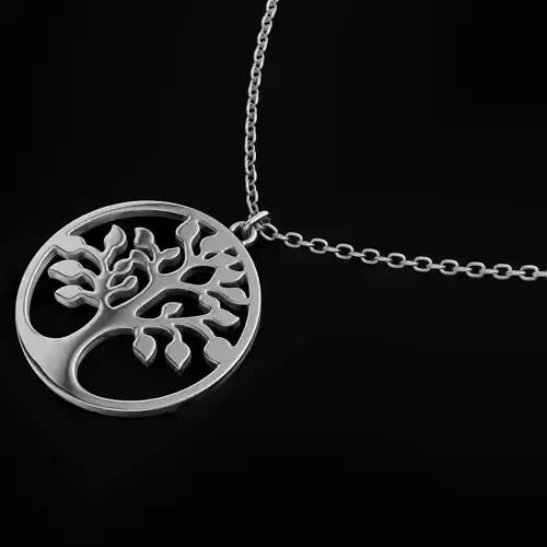 Tree of Life Pendant Necklace 3D Model  Nature Symbol Jewelry
