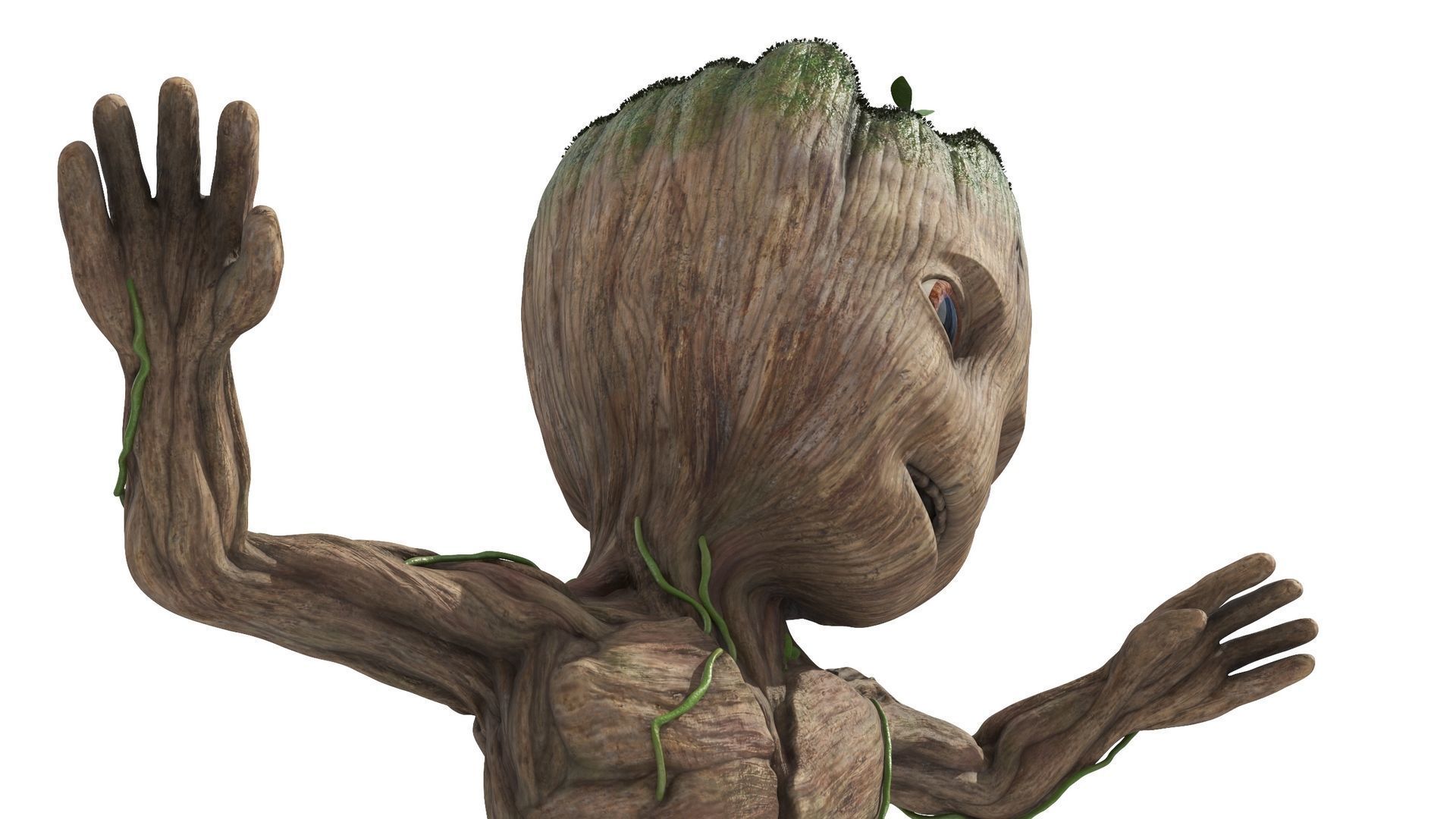 Little Groot Character Dancing Pose for 3D Print 3D print model_10