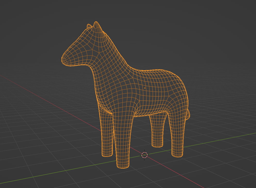 Golden Horse - Statue of a horse made of gold Low-poly 3D model_6