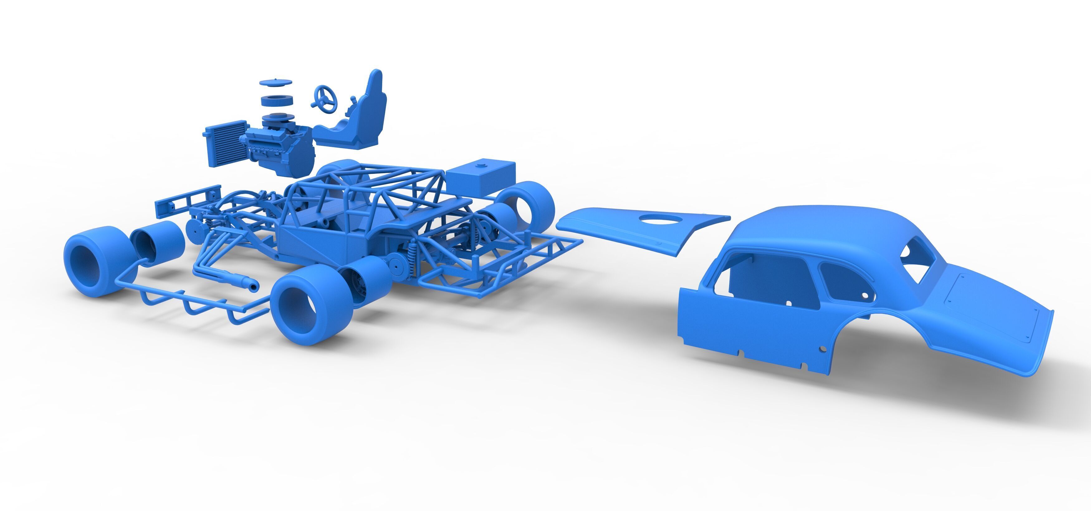 Vintage Asphalt Modified stock car V5 Scale 1 to 25 3D print model_53