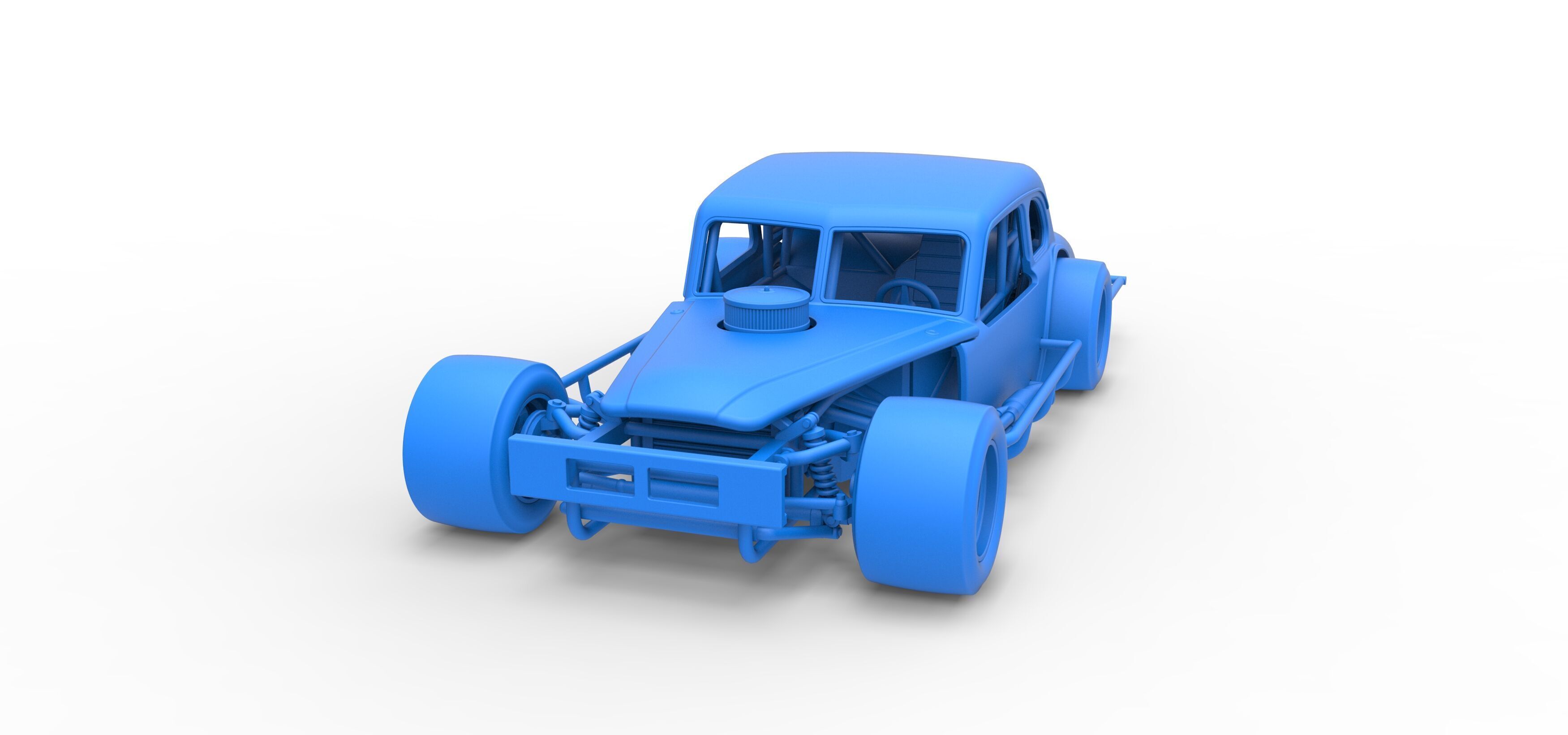 Vintage Asphalt Modified stock car V5 Scale 1 to 25 3D print model_28