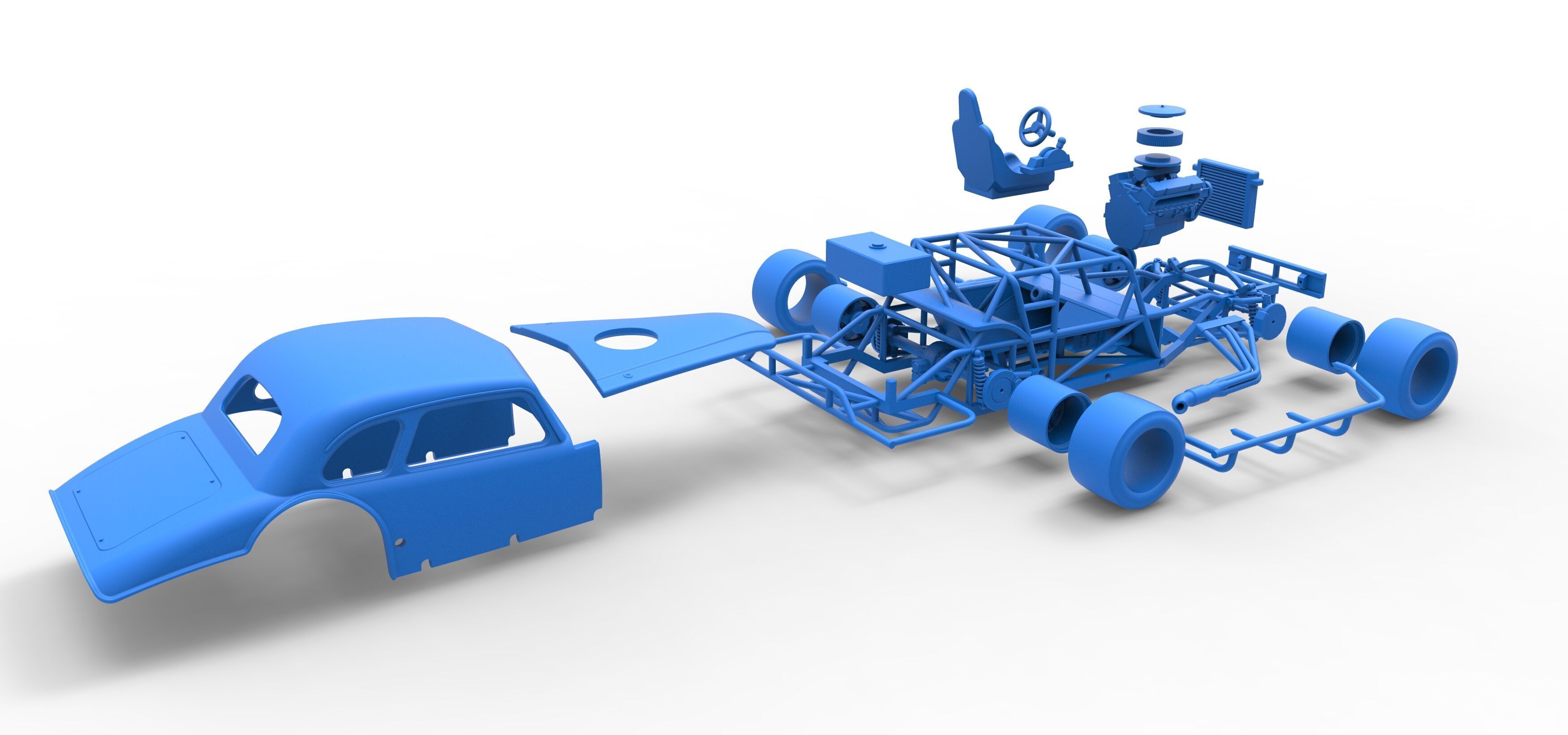 Vintage Asphalt Modified stock car V5 Scale 1 to 25 3D print model_55