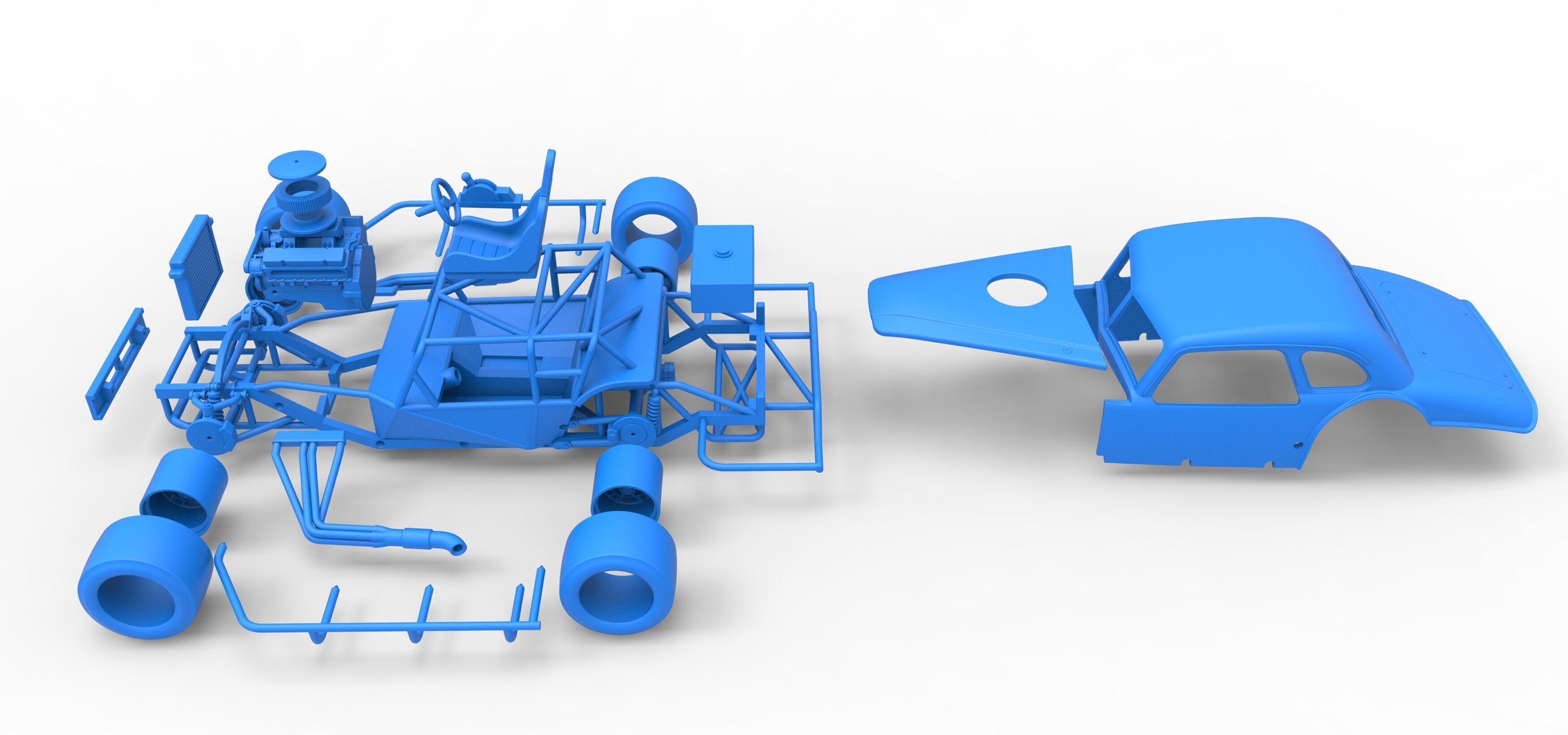 Vintage Asphalt Modified stock car V5 Scale 1 to 25 3D print model_52