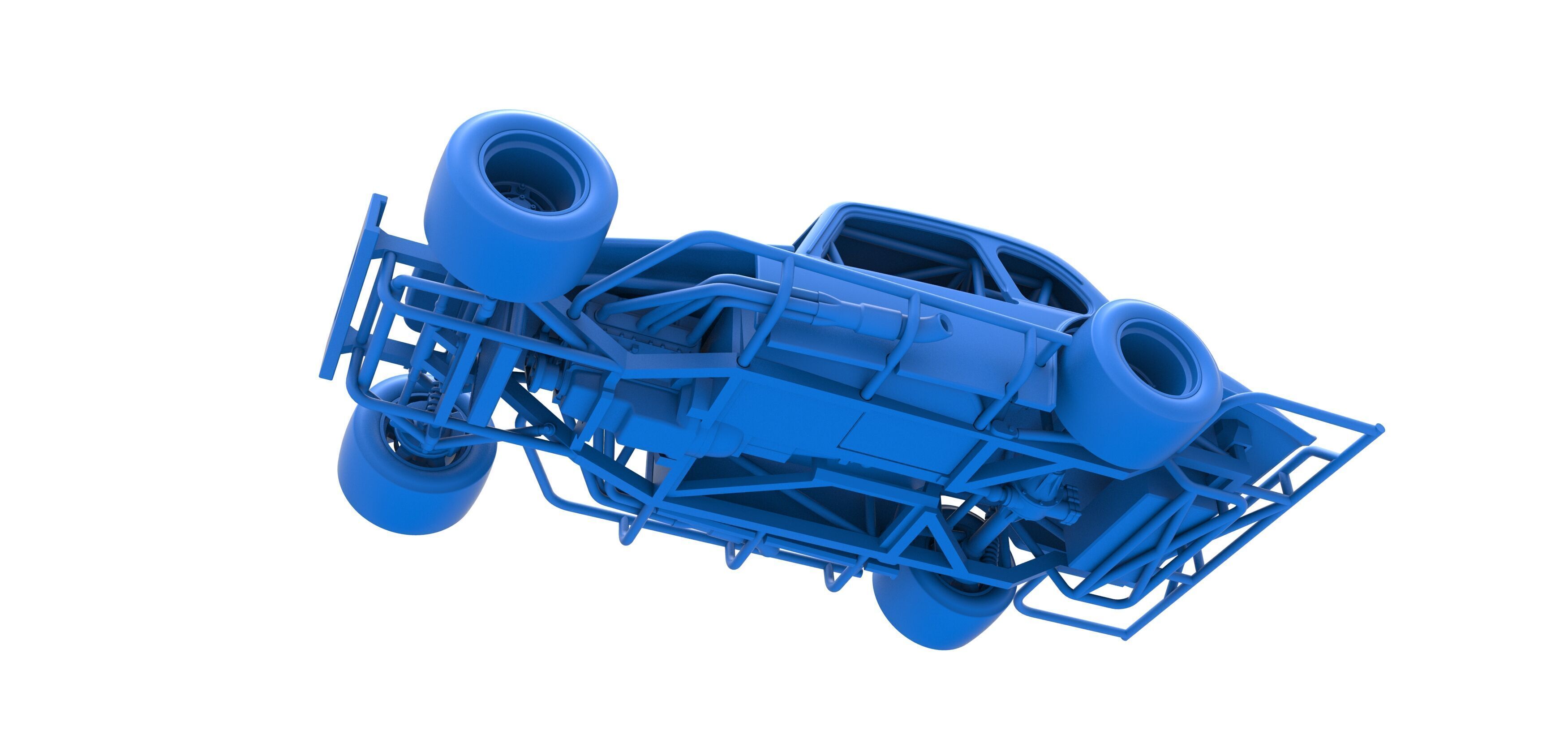 Vintage Asphalt Modified stock car V5 Scale 1 to 25 3D print model_26