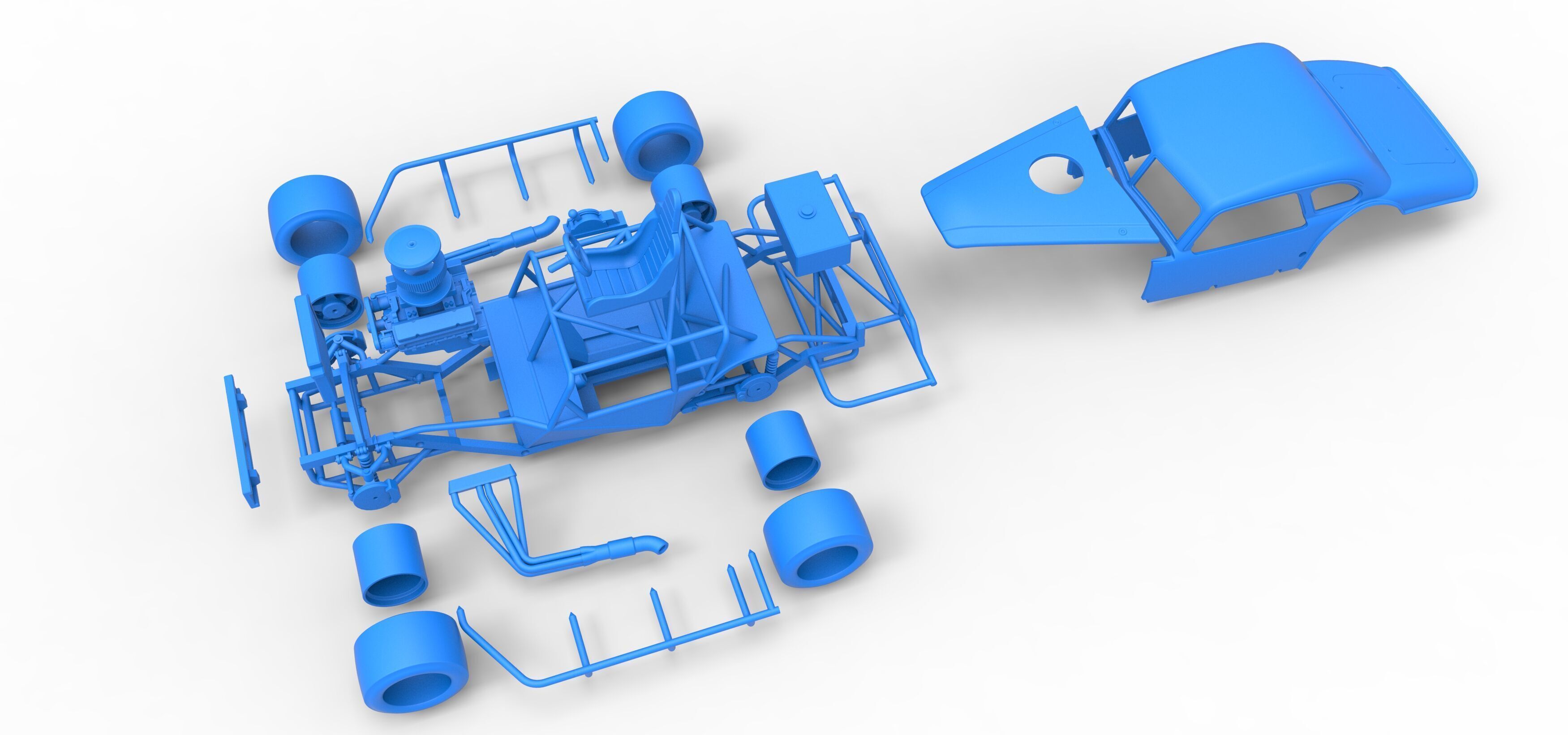 Vintage Asphalt Modified stock car V5 Scale 1 to 25 3D print model_48