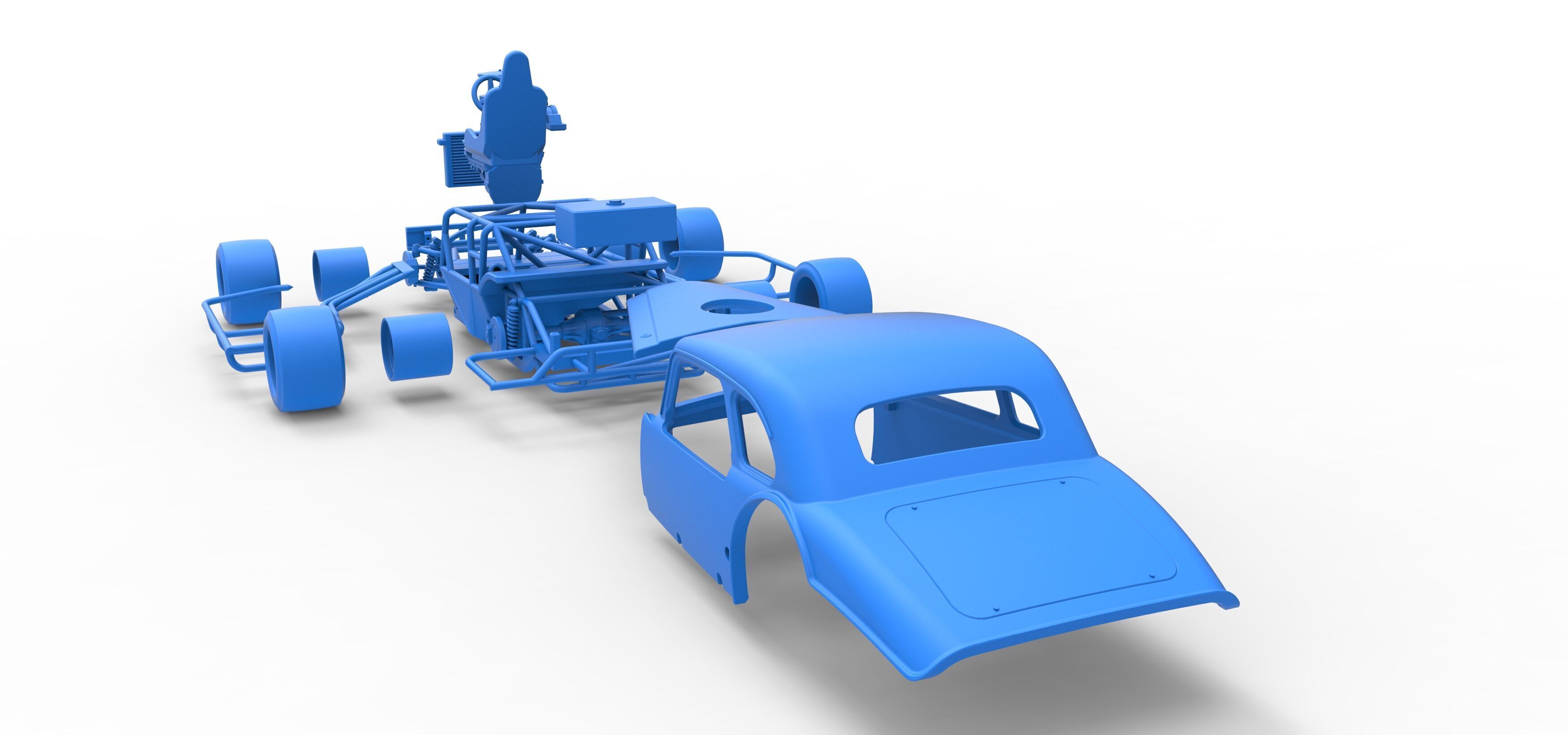 Vintage Asphalt Modified stock car V5 Scale 1 to 25 3D print model_54