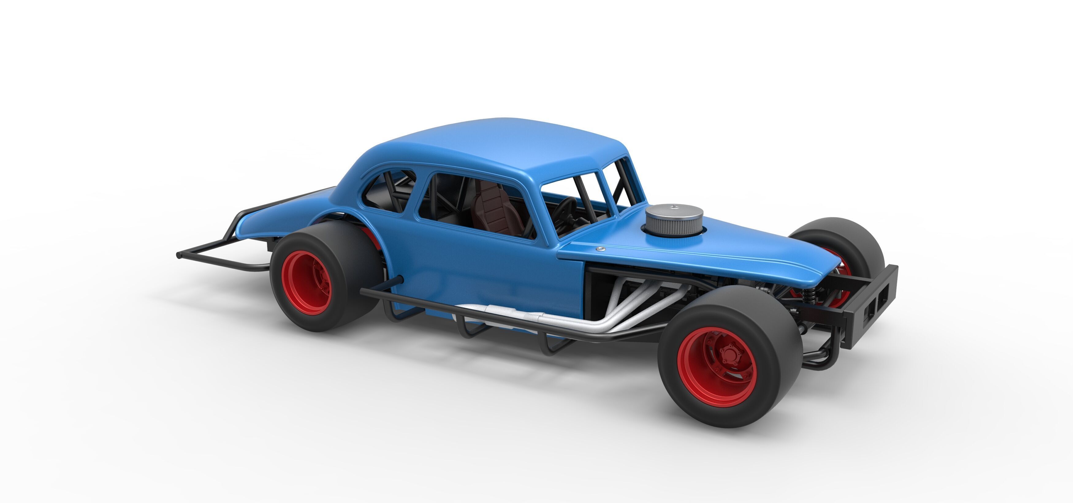 Vintage Asphalt Modified stock car V5 Scale 1 to 25 3D print model_22