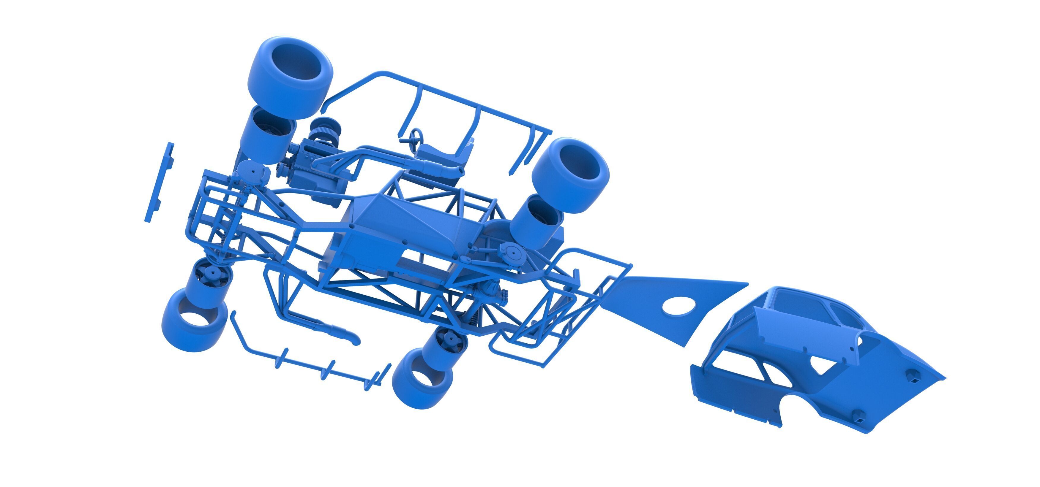 Vintage Asphalt Modified stock car V5 Scale 1 to 25 3D print model_49