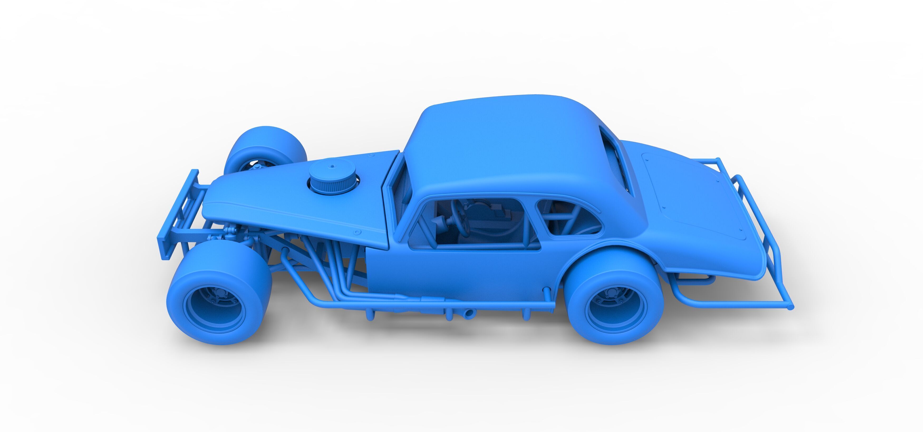 Vintage Asphalt Modified stock car V5 Scale 1 to 25 3D print model_33