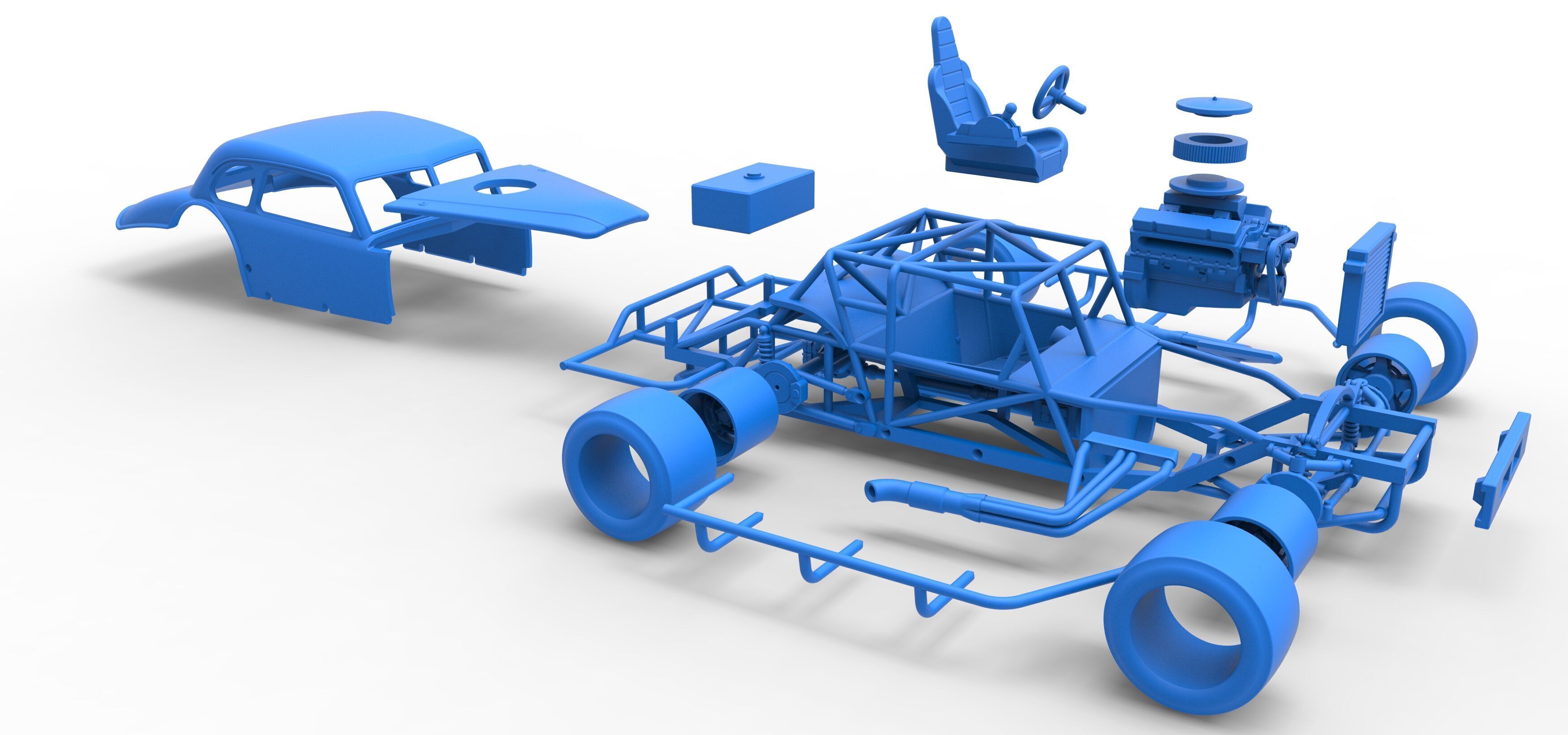 Vintage Asphalt Modified stock car V5 Scale 1 to 25 3D print model_57