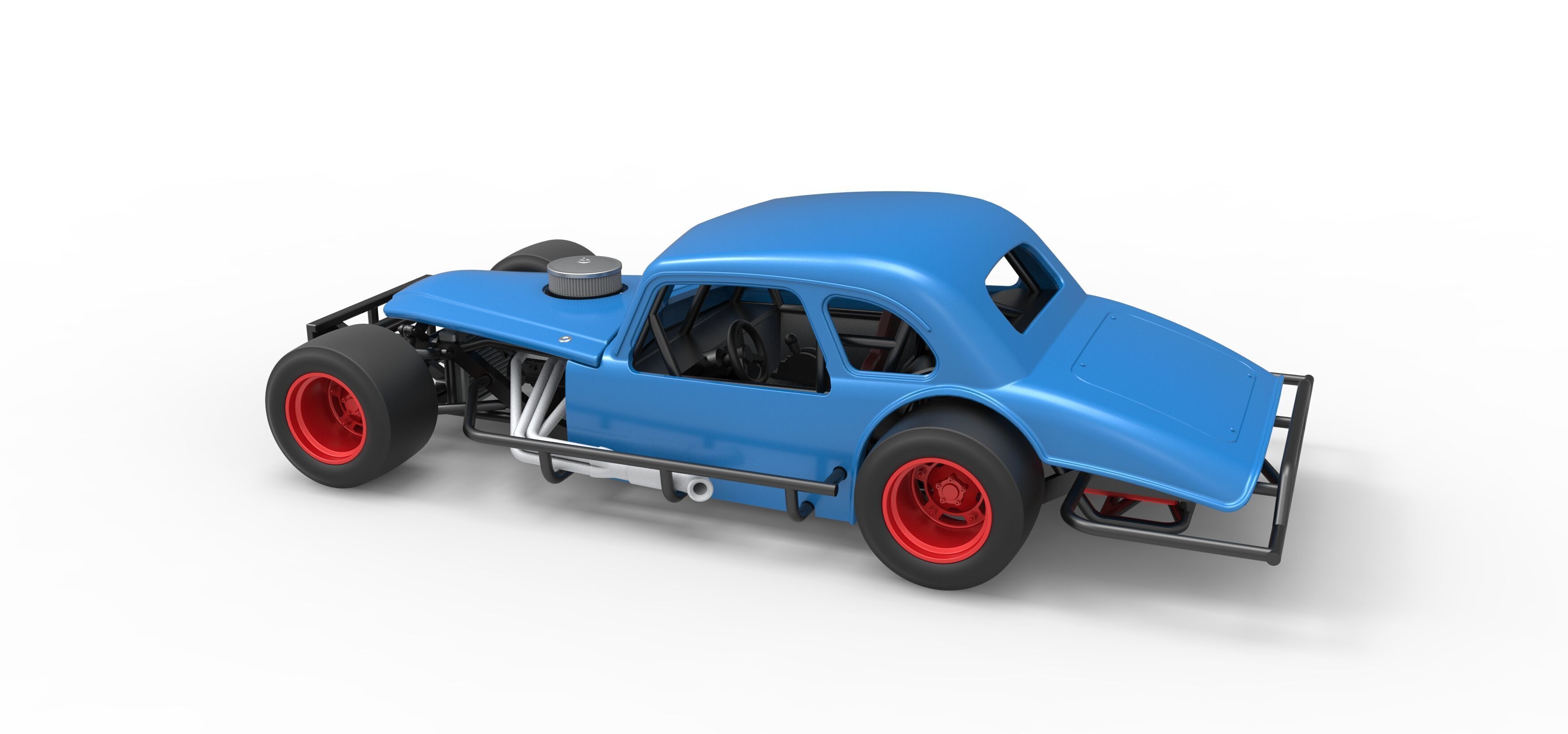 Vintage Asphalt Modified stock car V5 Scale 1 to 25 3D print model_12