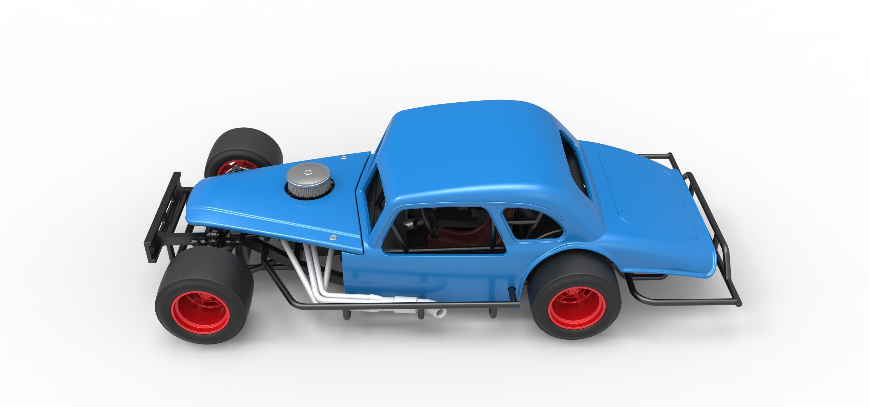 Vintage Asphalt Modified stock car V5 Scale 1 to 25 3D print model_10