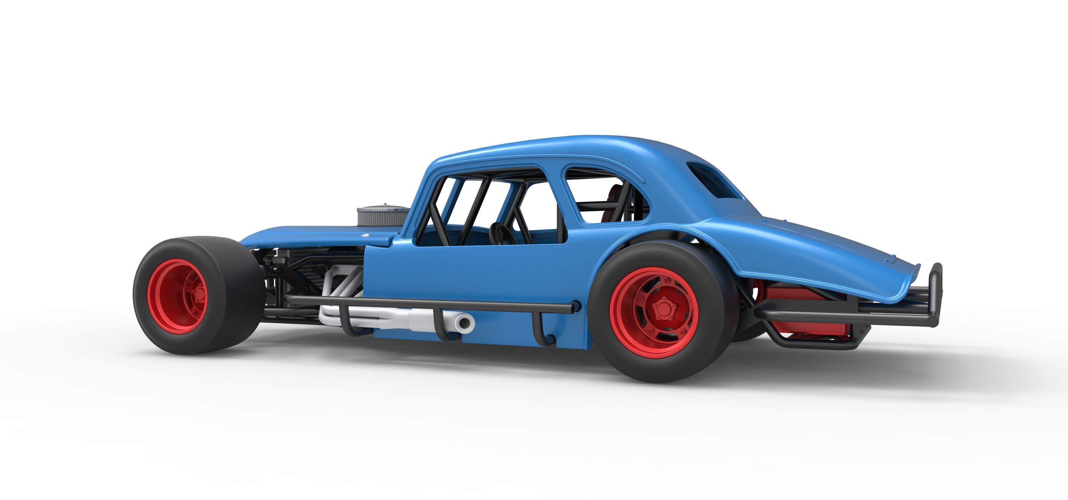 Vintage Asphalt Modified stock car V5 Scale 1 to 25 3D print model_13