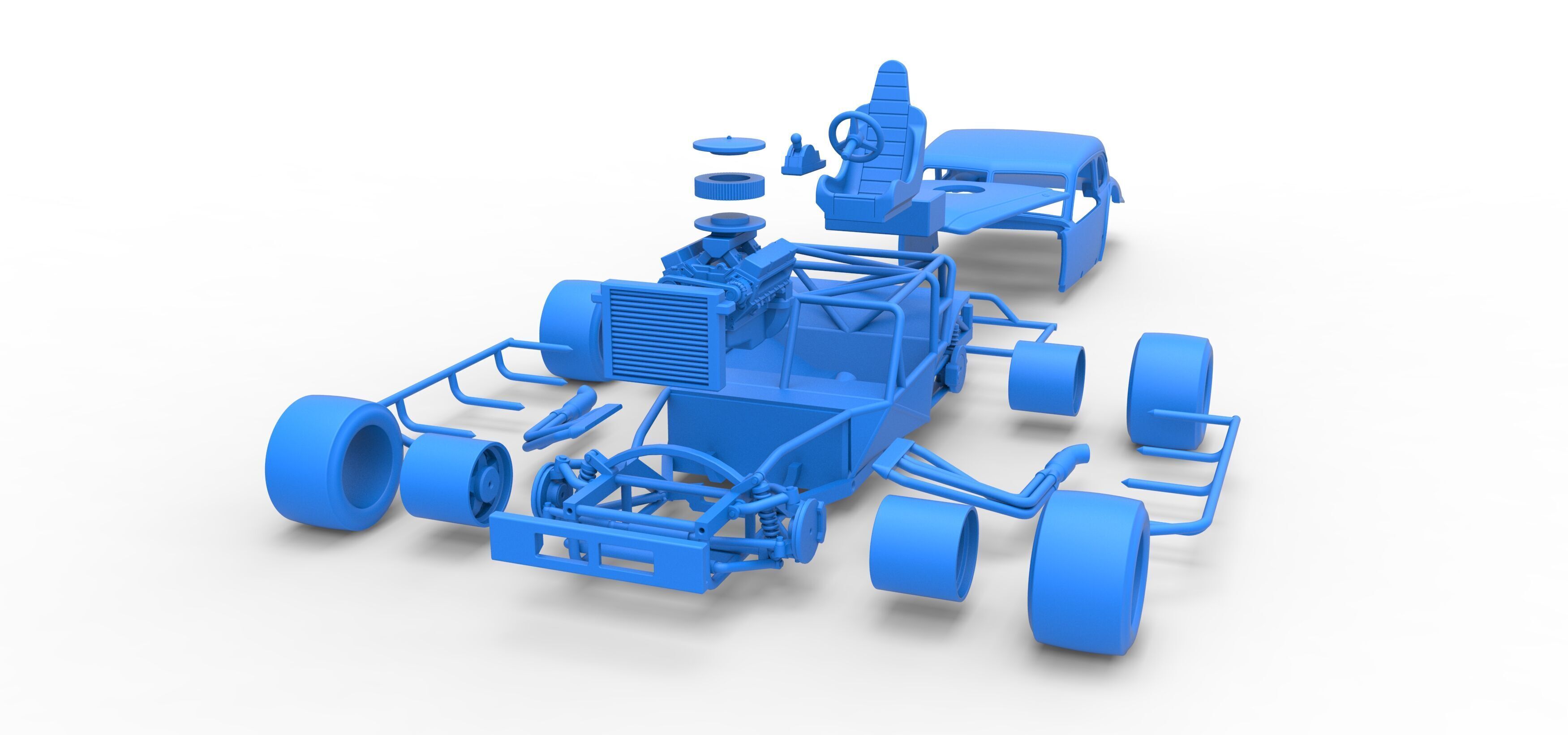 Vintage Asphalt Modified stock car V5 Scale 1 to 25 3D print model_50