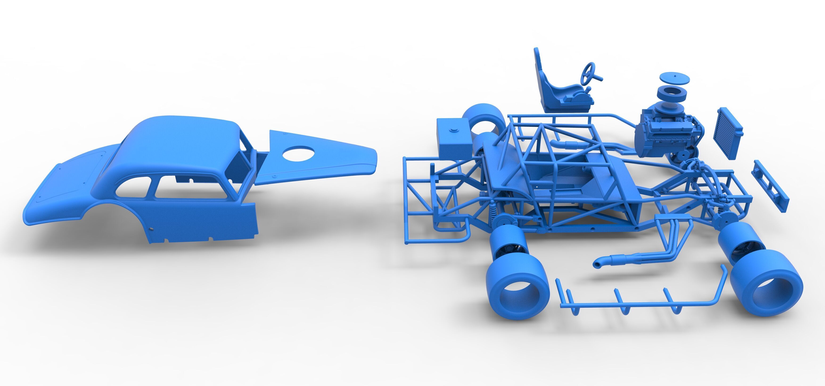 Vintage Asphalt Modified stock car V5 Scale 1 to 25 3D print model_56