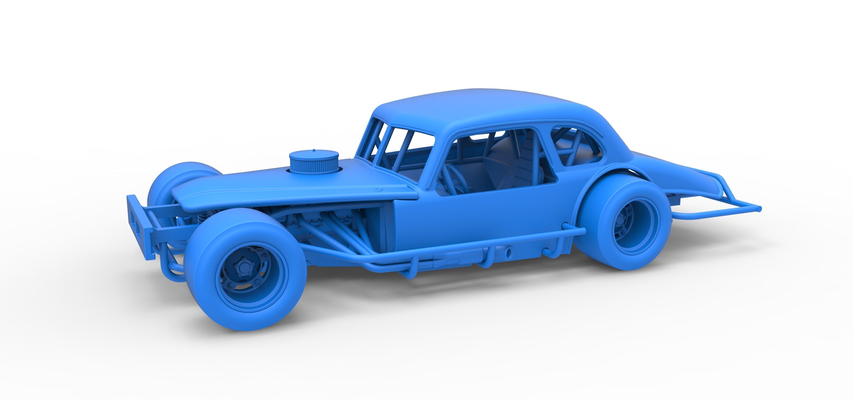 Vintage Asphalt Modified stock car V5 Scale 1 to 25 3D print model_24