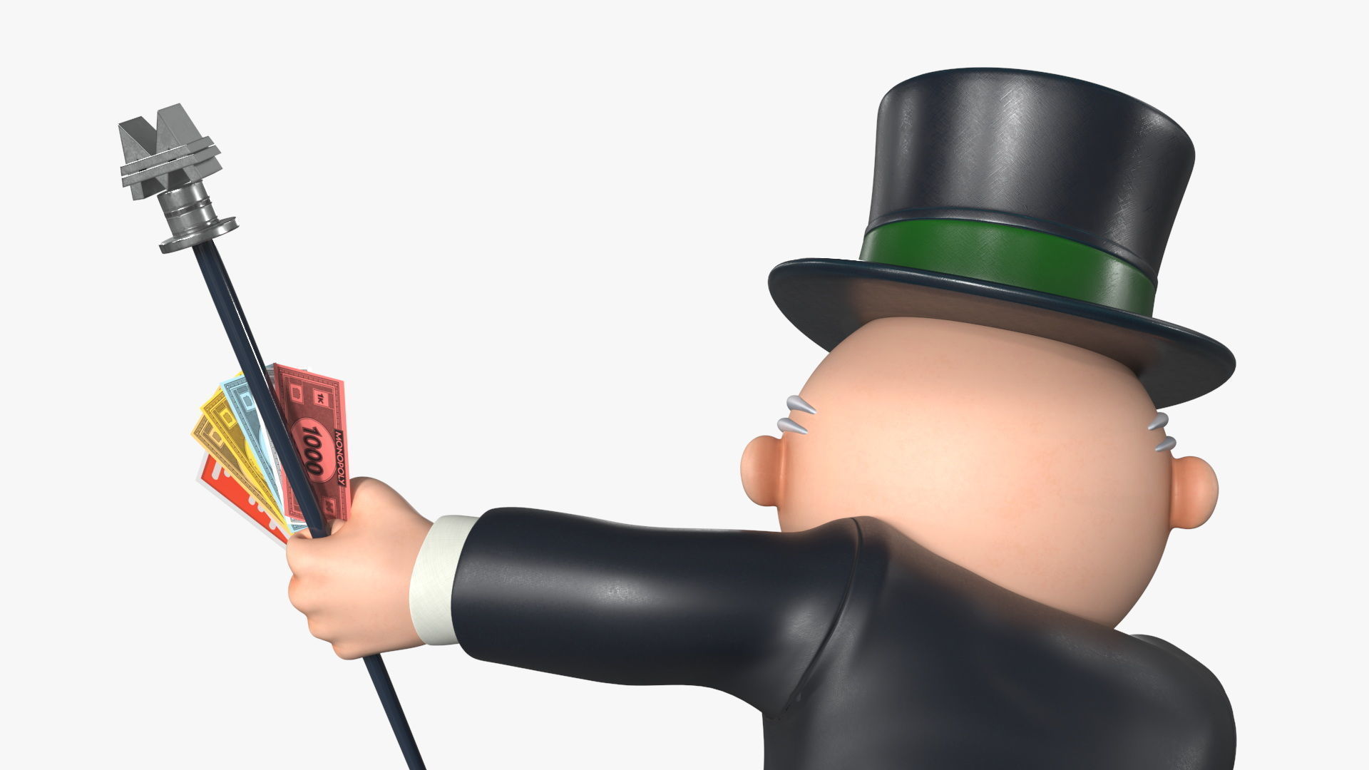 Mr Monopoly Handshake Pose for 3D Print 3D print model_15