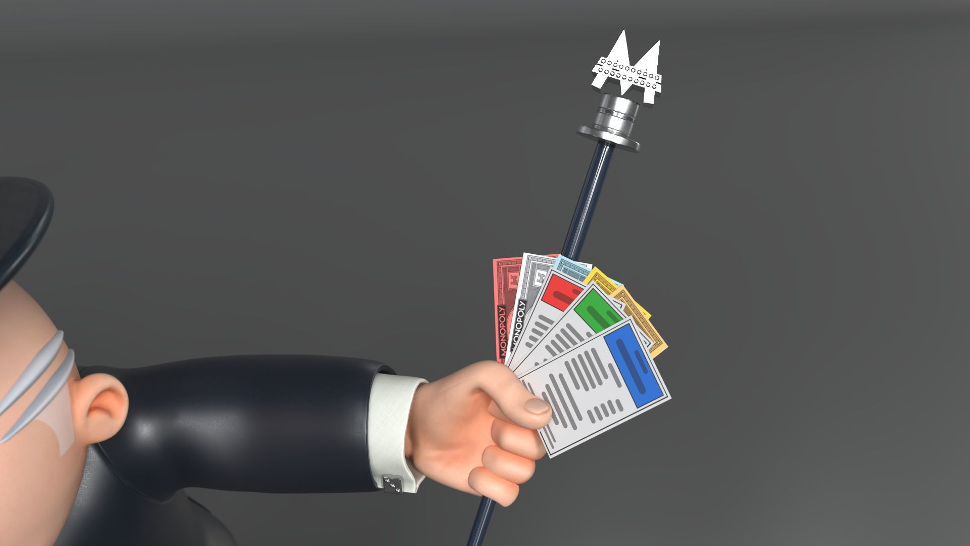 Mr Monopoly Handshake Pose for 3D Print 3D print model_7