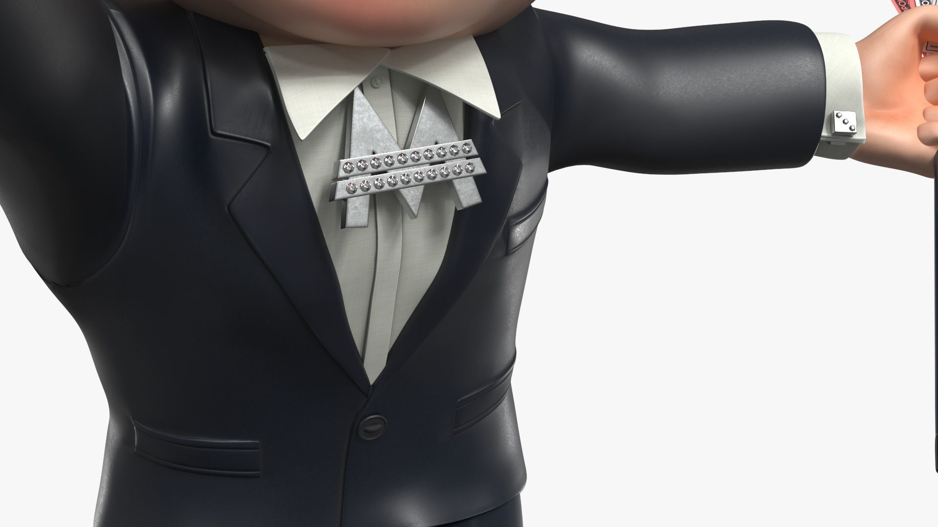 Mr Monopoly Handshake Pose for 3D Print 3D print model_16