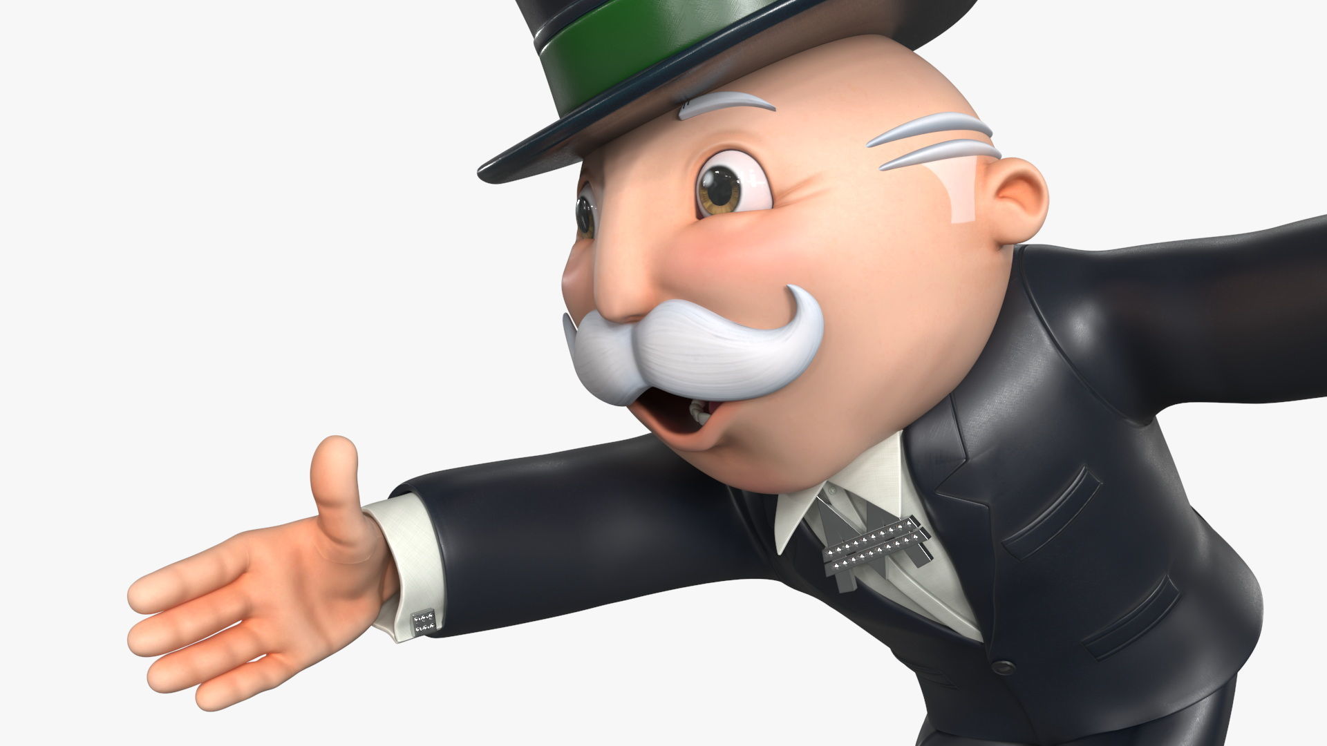 Mr Monopoly Handshake Pose for 3D Print 3D print model_11