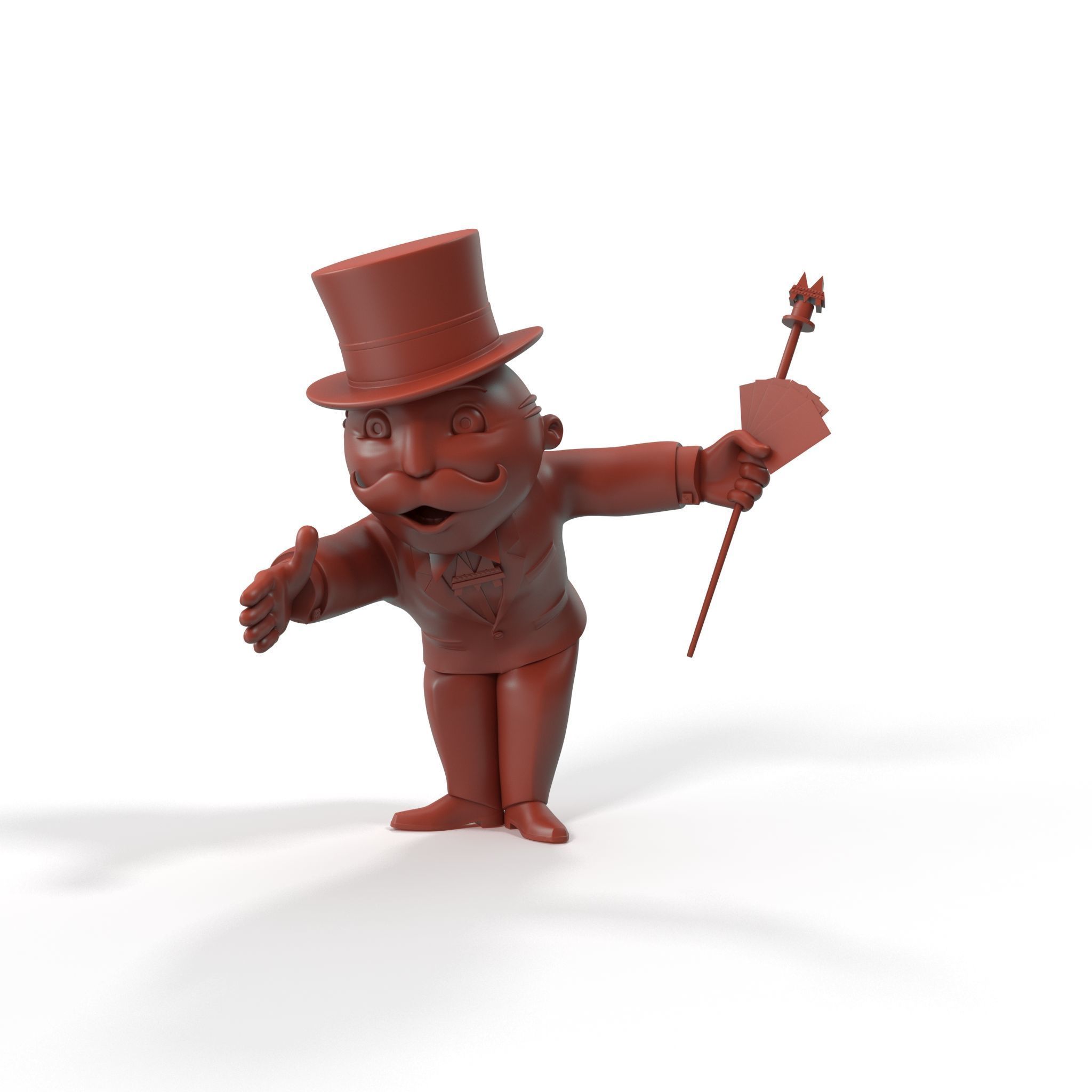 Mr Monopoly Handshake Pose for 3D Print 3D print model_1