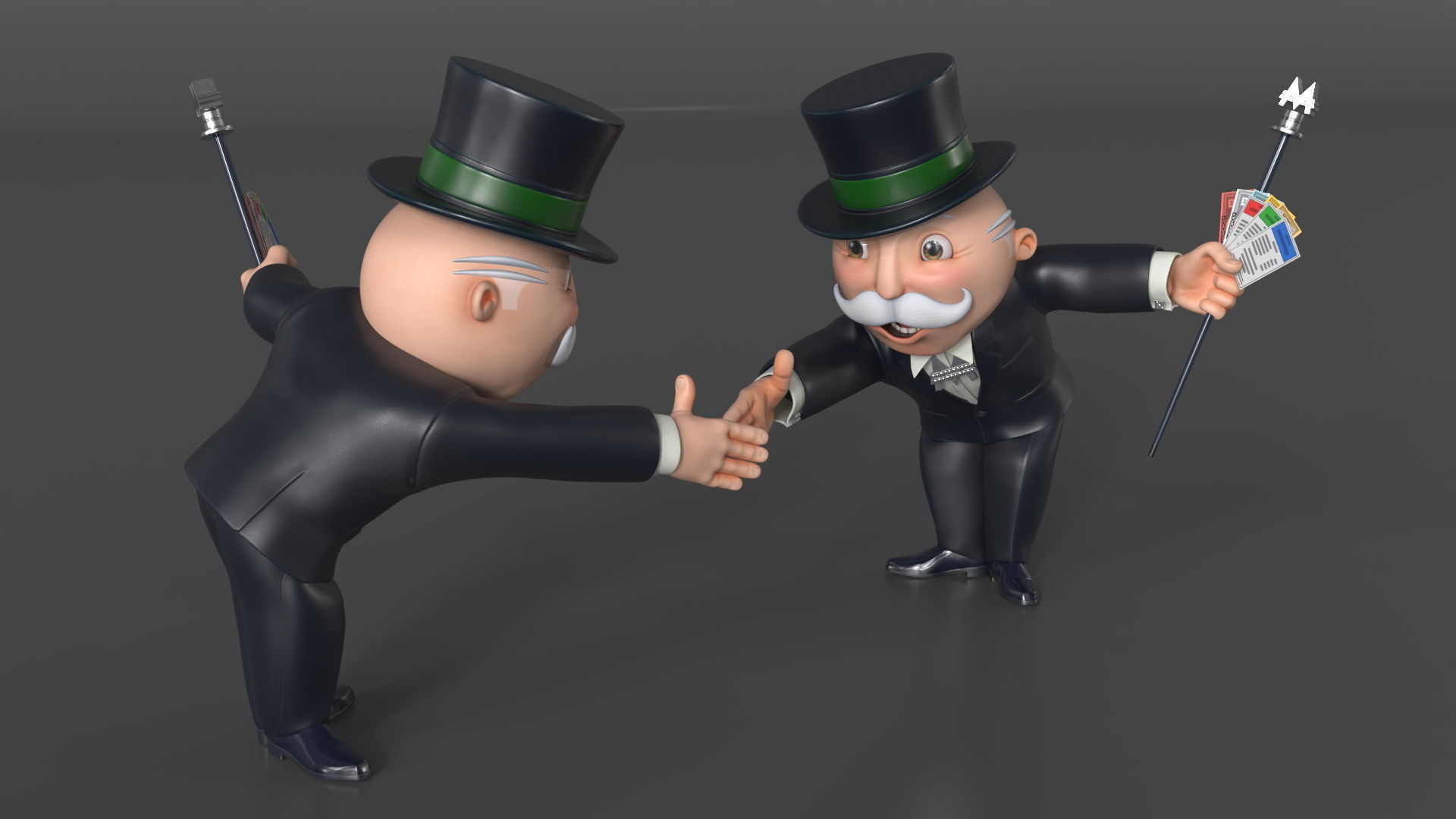 Mr Monopoly Handshake Pose for 3D Print 3D print model_5