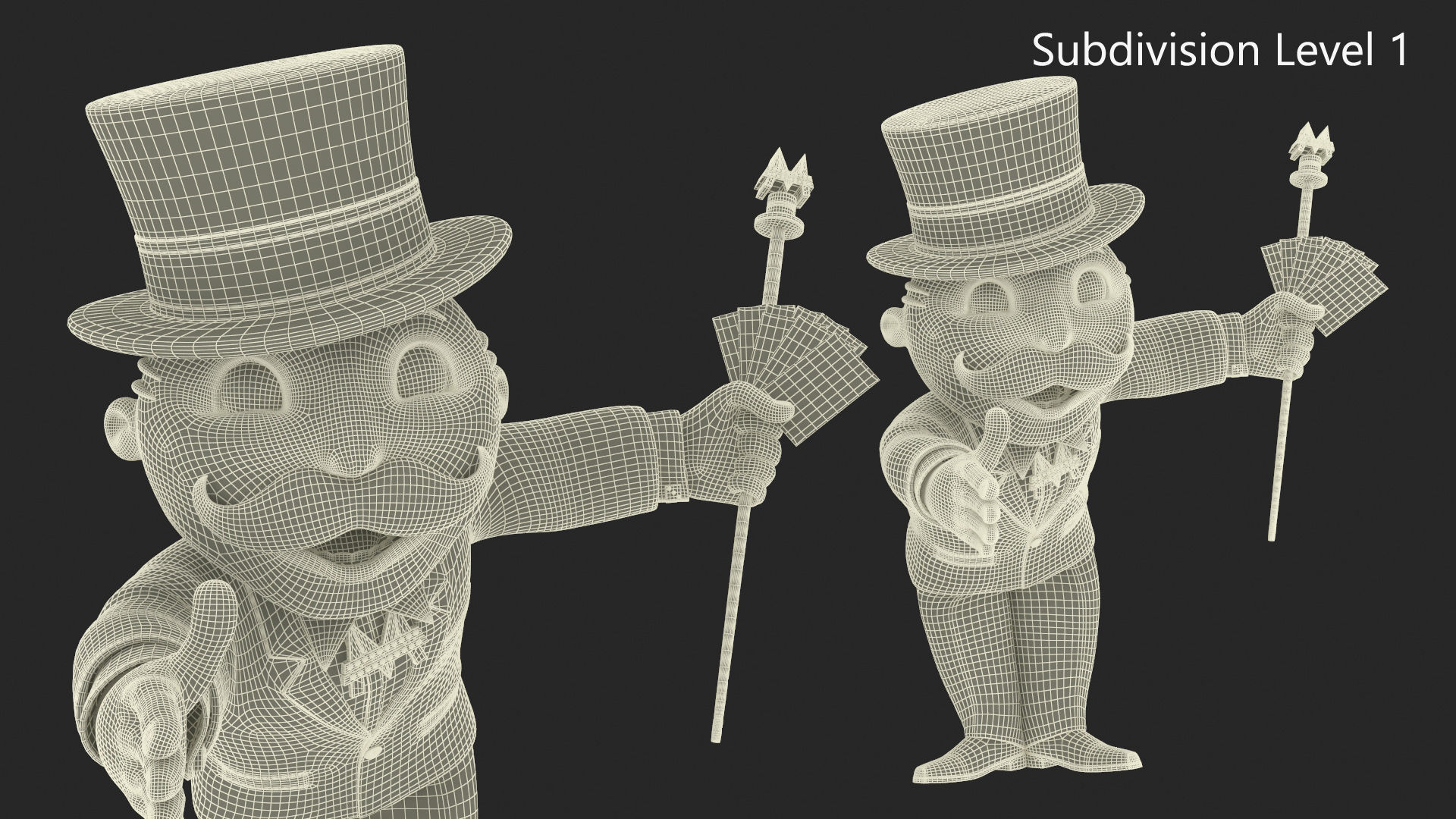 Mr Monopoly Handshake Pose for 3D Print 3D print model_19