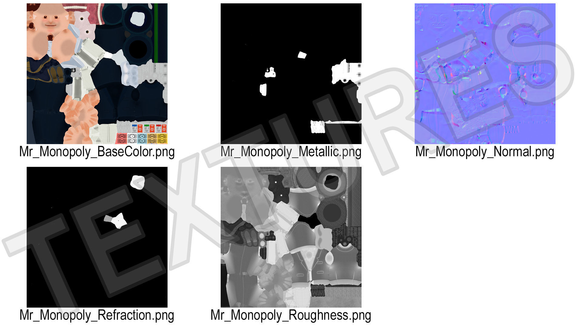 Mr Monopoly Handshake Pose for 3D Print 3D print model_21
