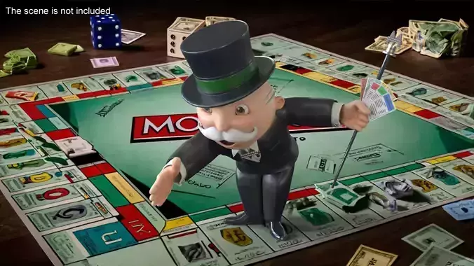 Mr Monopoly Handshake Pose for 3D Print 3D print model