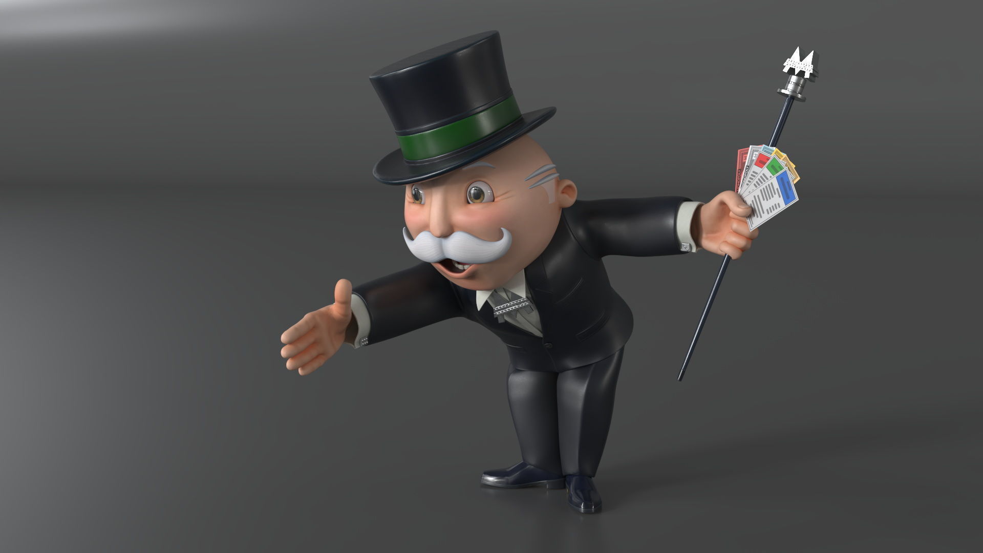 Mr Monopoly Handshake Pose for 3D Print 3D print model_4