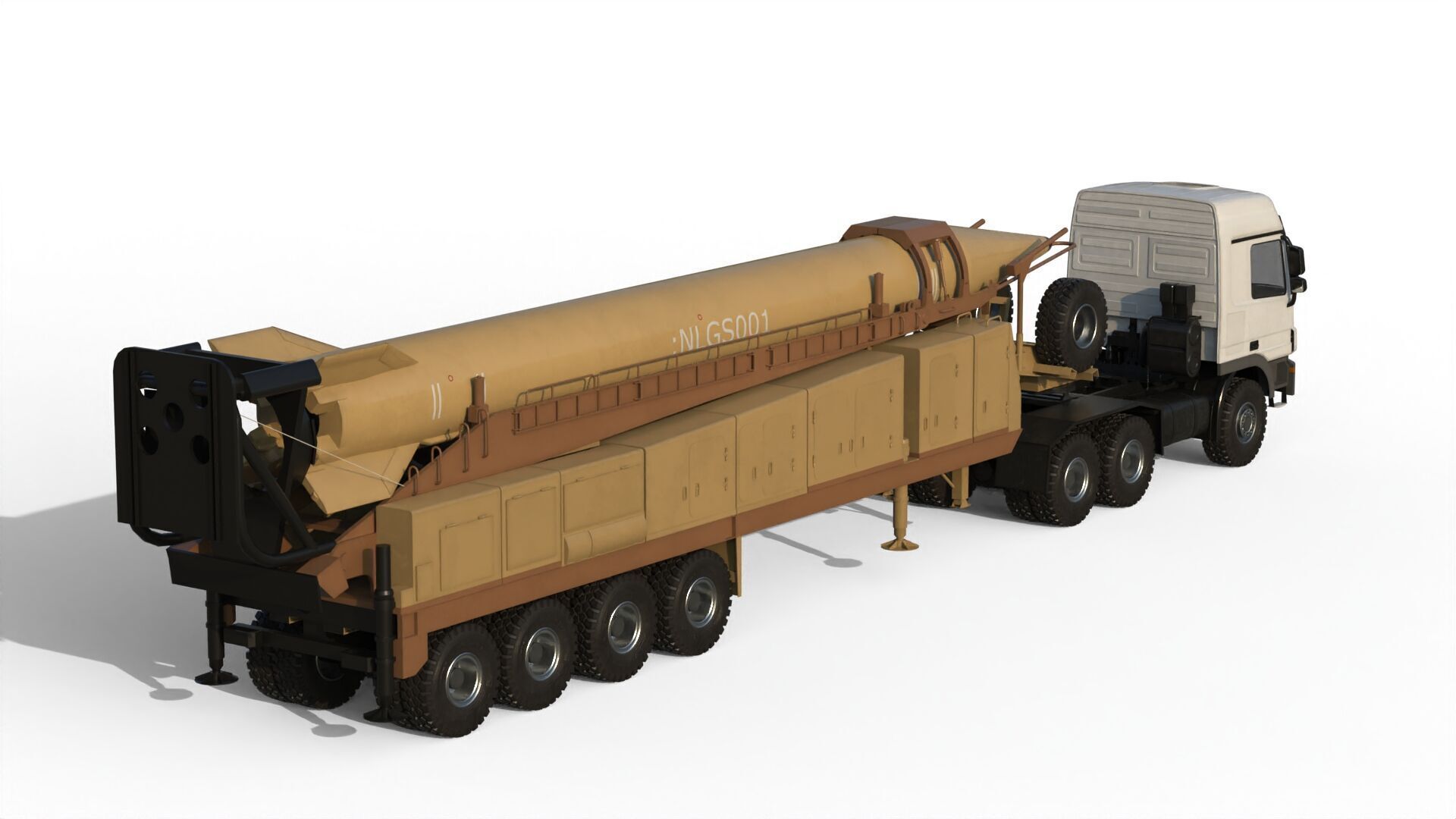 Iranian ballistic missile Shahab-3 3D model_14