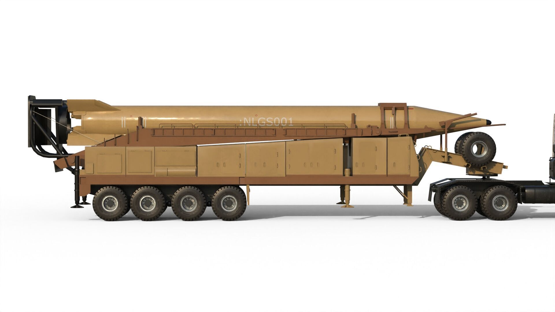 Iranian ballistic missile Shahab-3 3D model_15