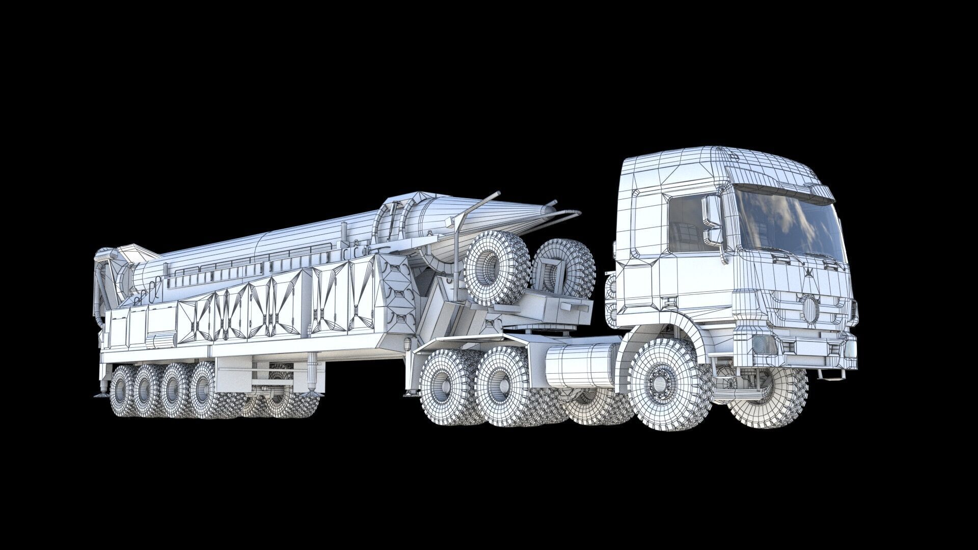 Iranian ballistic missile Shahab-3 3D model_23