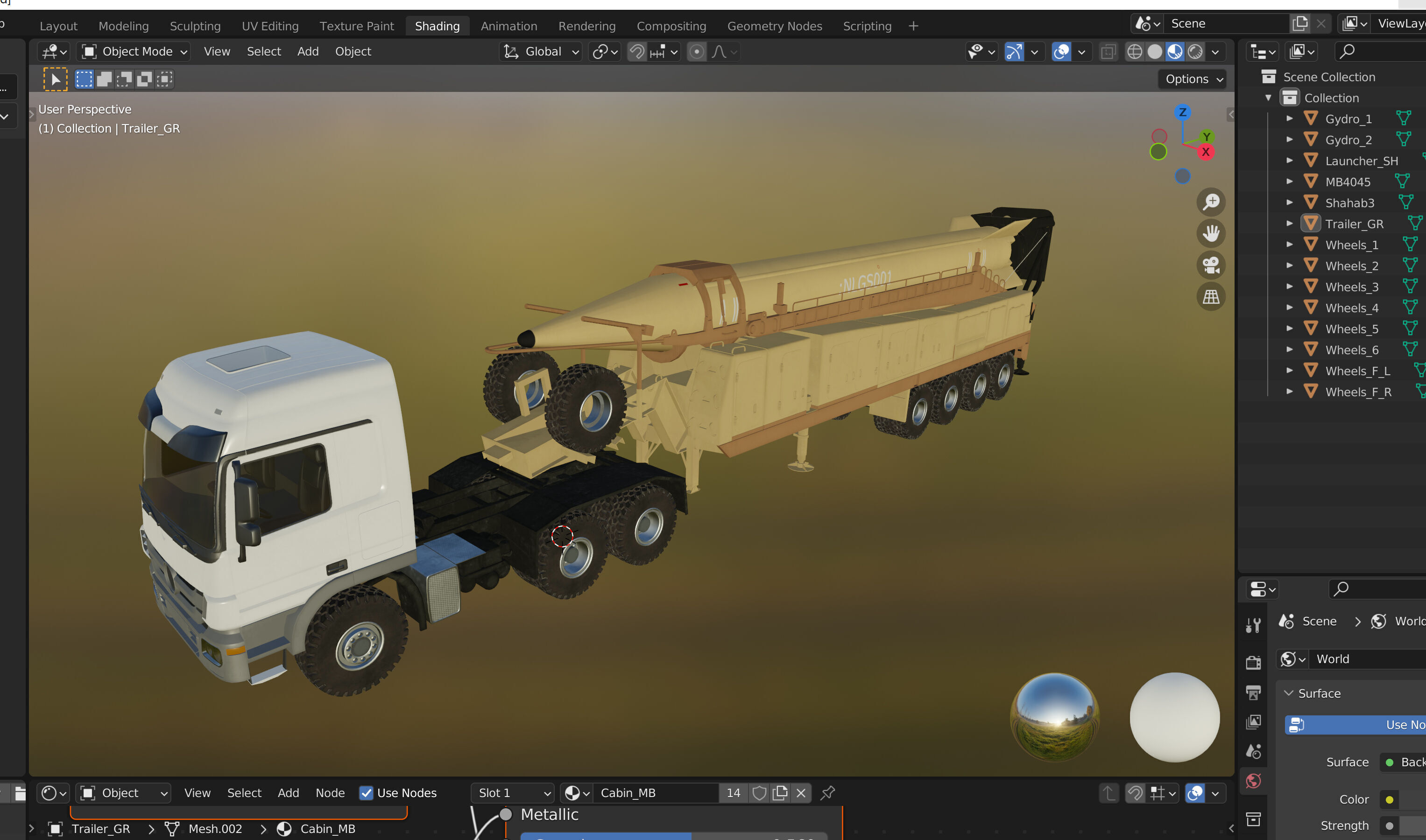 Iranian ballistic missile Shahab-3 3D model_19