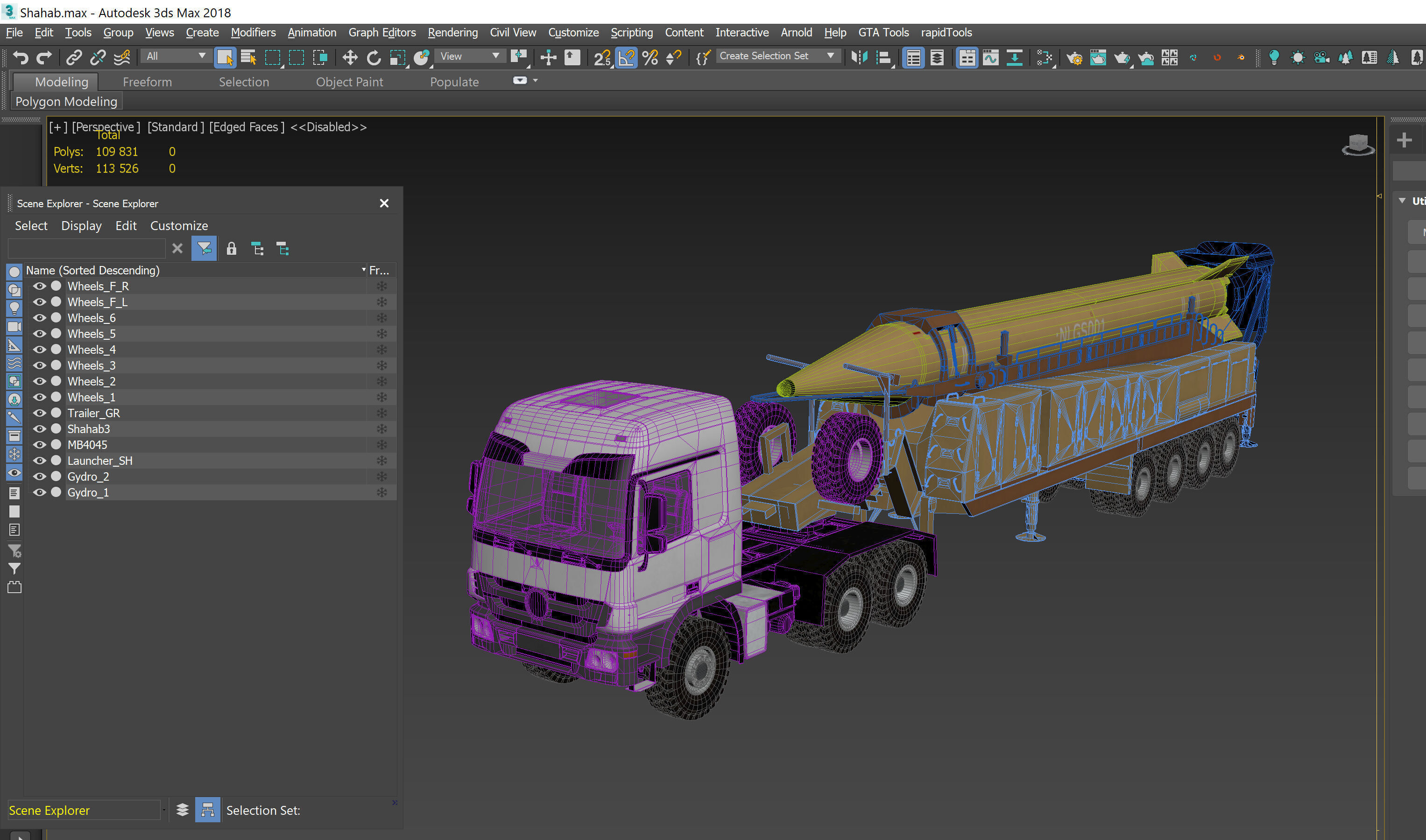 Iranian ballistic missile Shahab-3 3D model_20