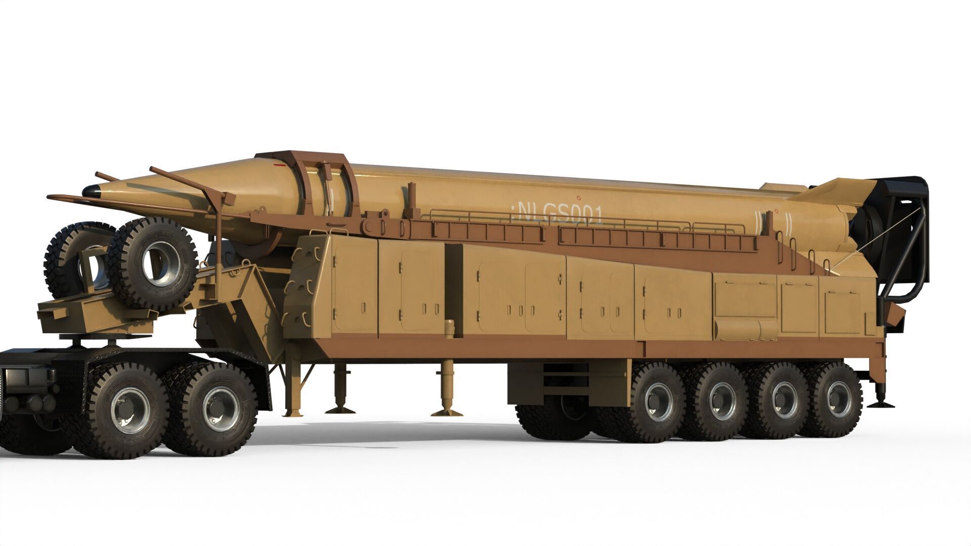 Iranian ballistic missile Shahab-3 3D model_11