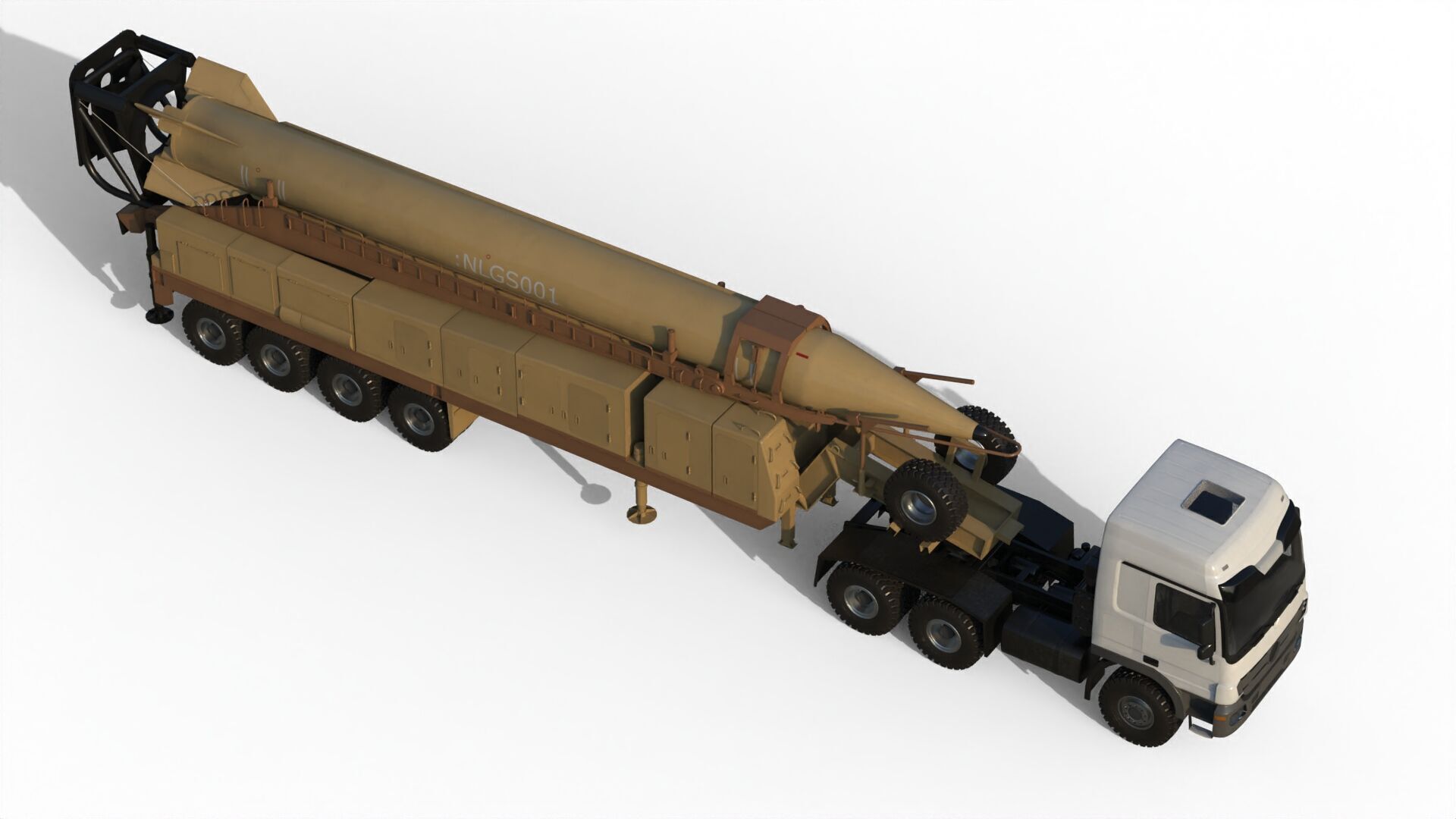 Iranian ballistic missile Shahab-3 3D model_17