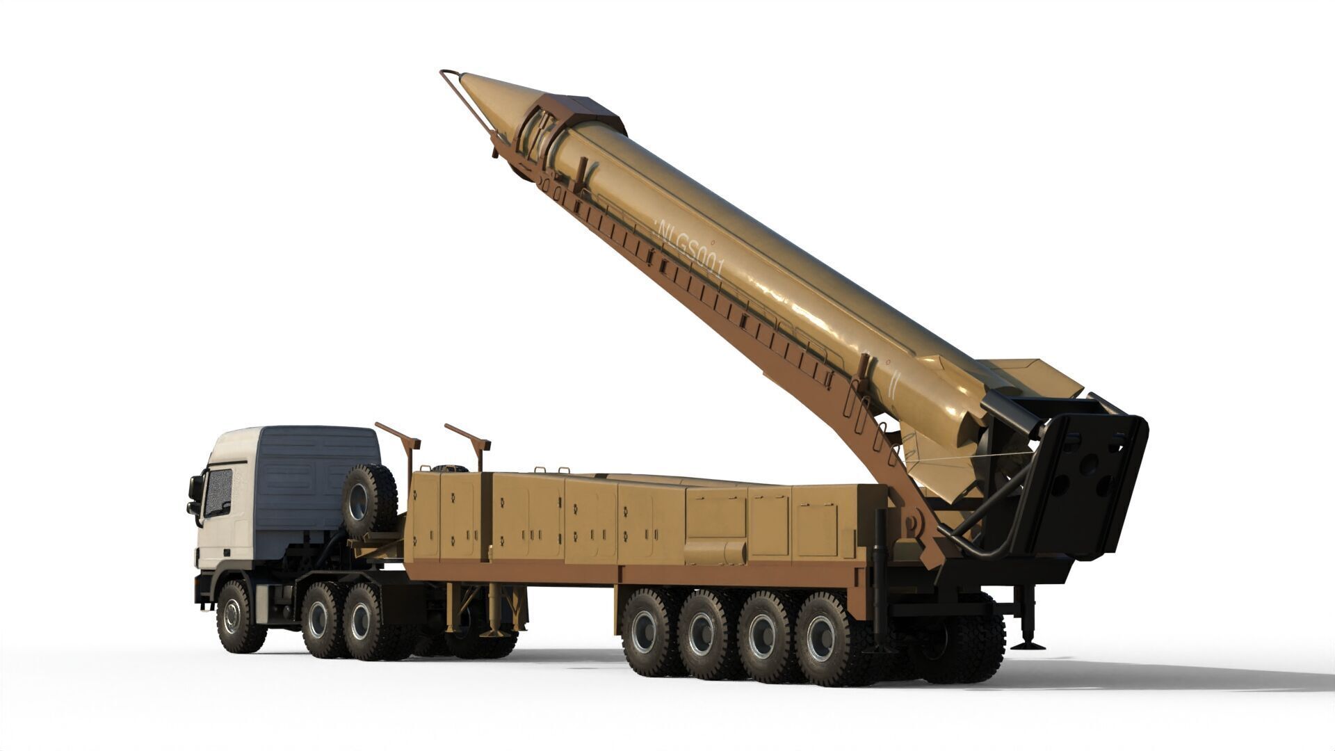 Iranian ballistic missile Shahab-3 3D model_5