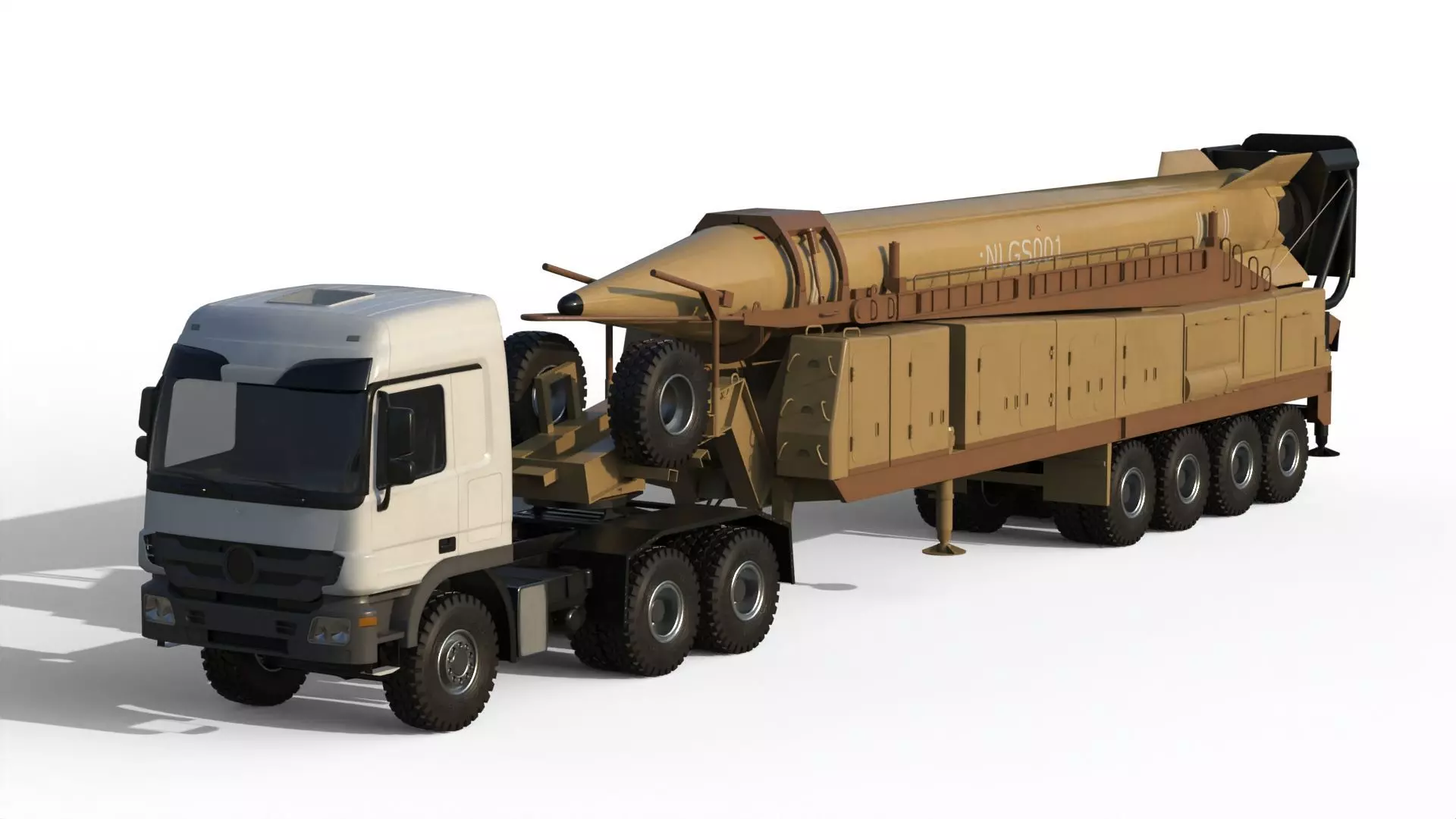 Iranian ballistic missile Shahab-3 3D model_0