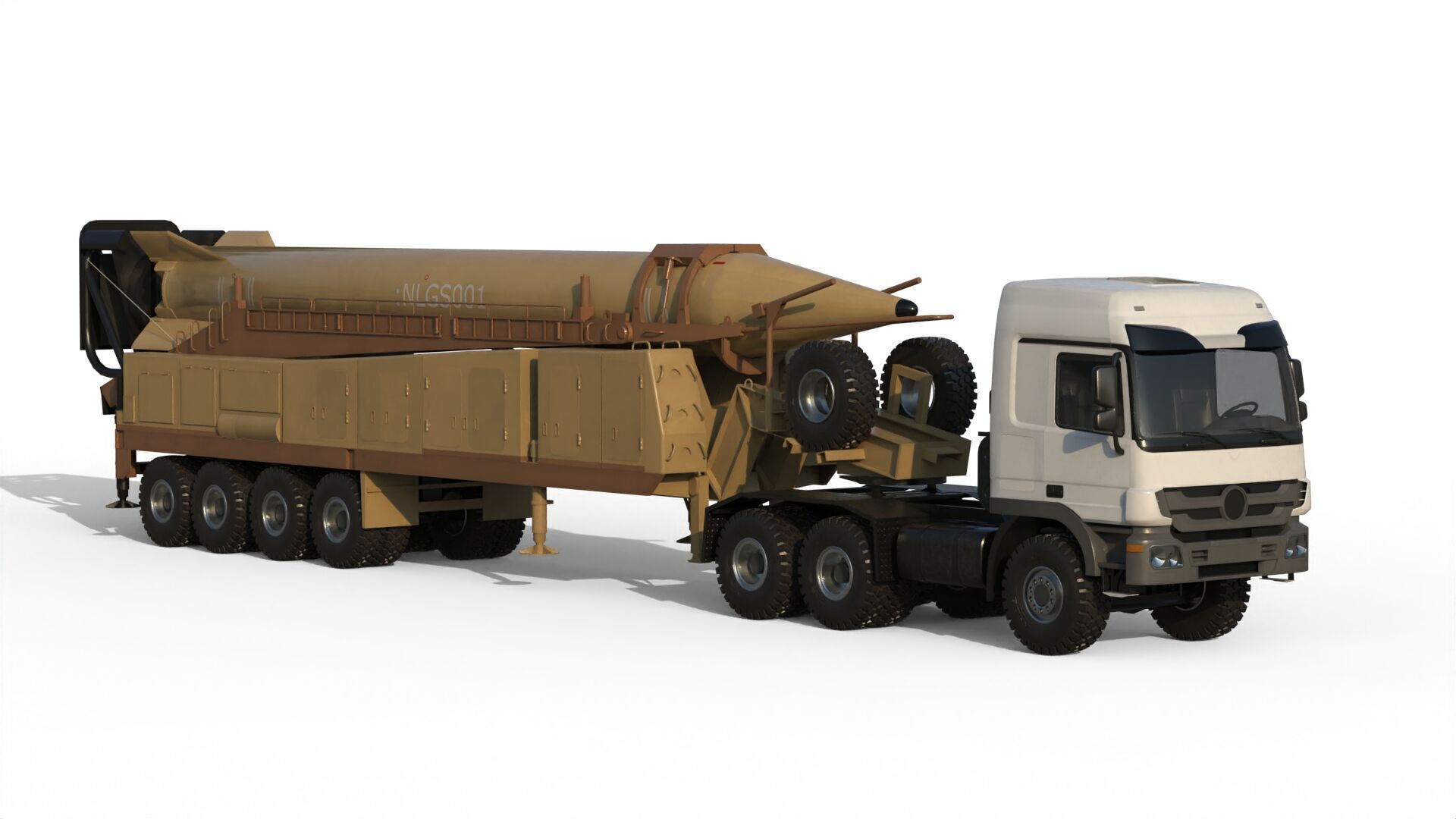 Iranian ballistic missile Shahab-3 3D model_16