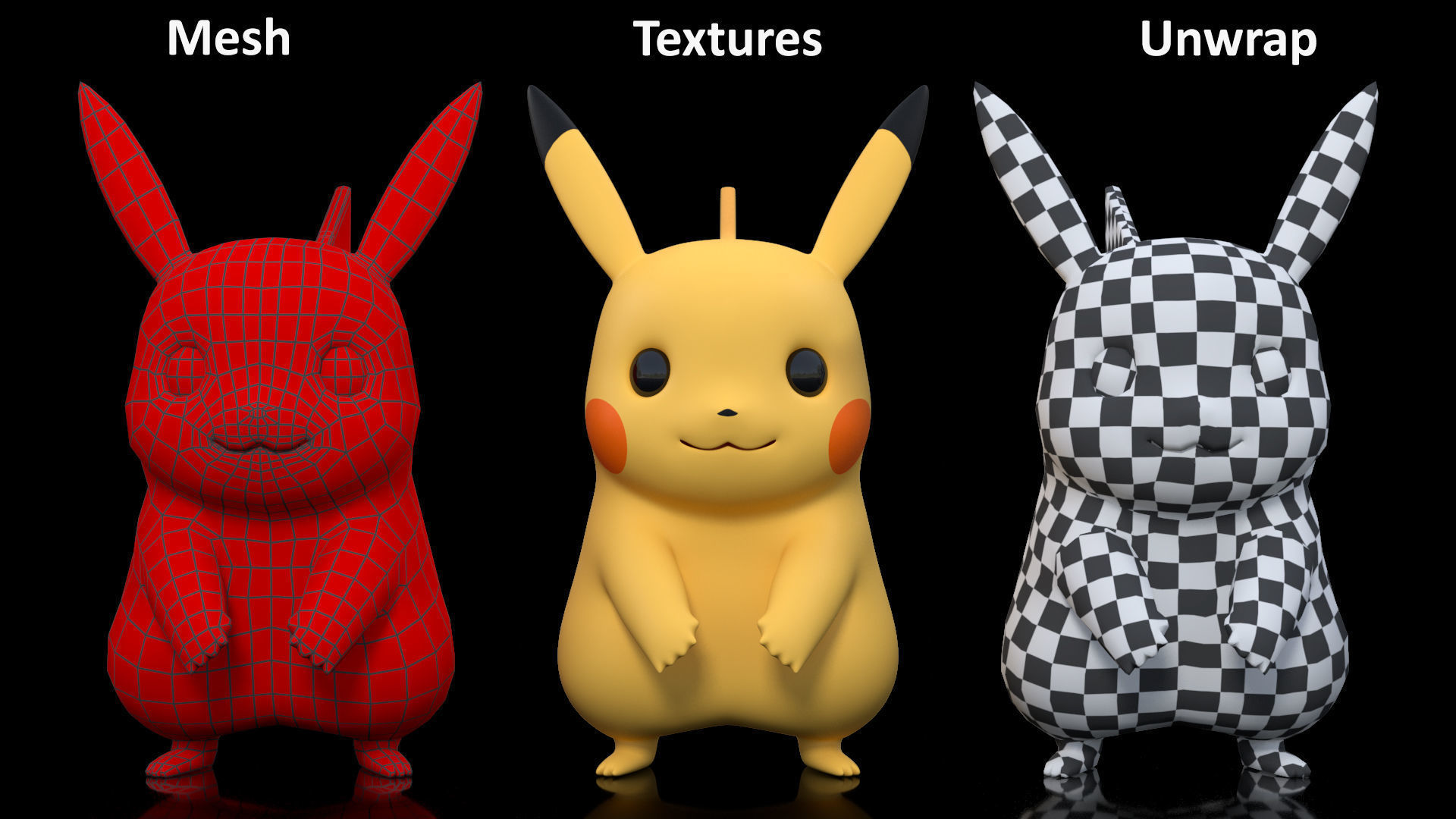 Cartoon Character Pikachu 3D model_13
