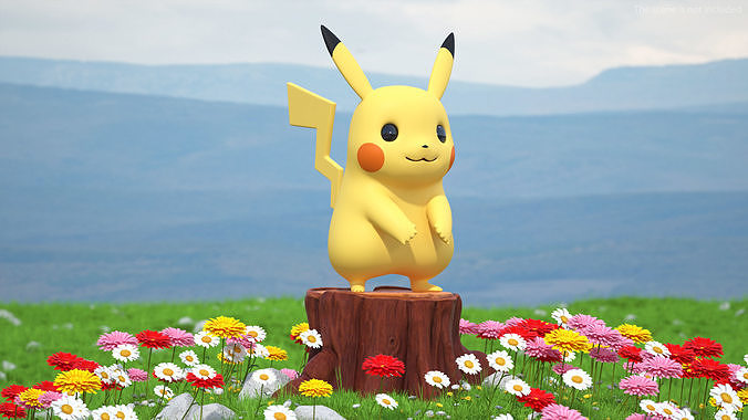 Cartoon Character Pikachu 3D model