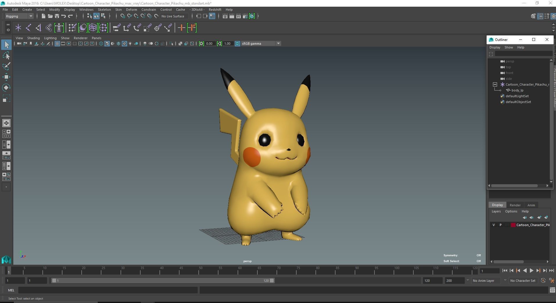 Cartoon Character Pikachu 3D model_21
