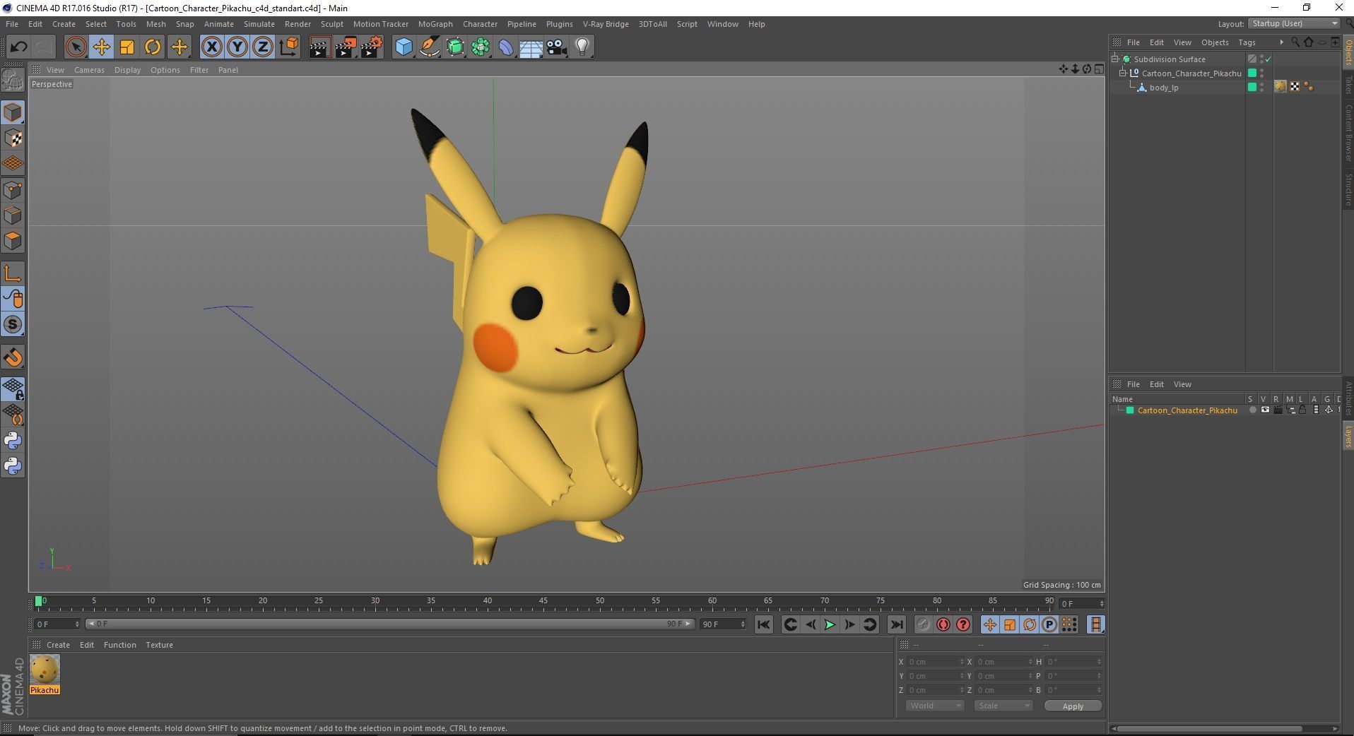 Cartoon Character Pikachu 3D model_20