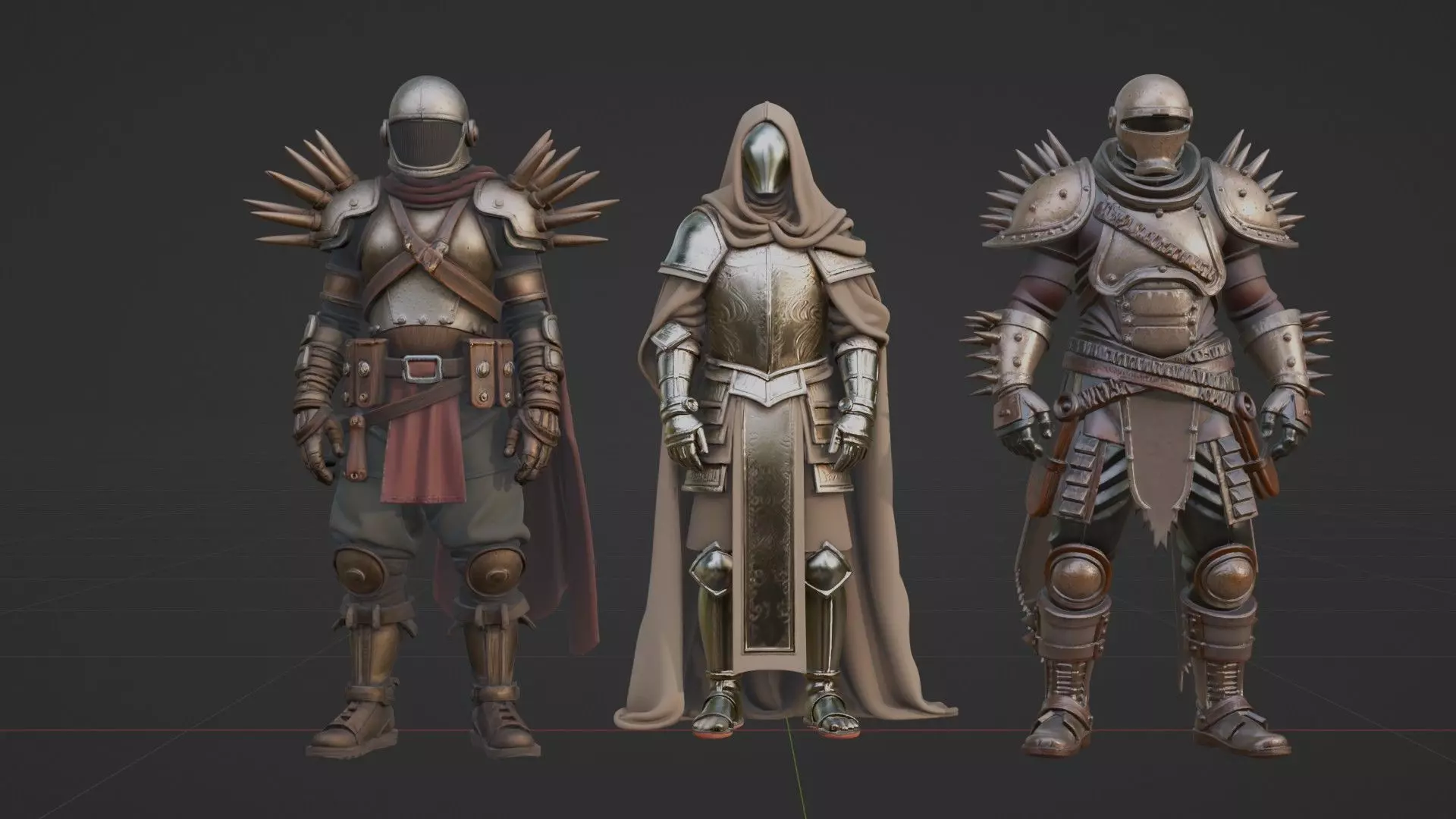 Full-Body Sci-Fi Character Outfit Pack  Game Ready FBX STL BLEND Low-poly 3D model_0