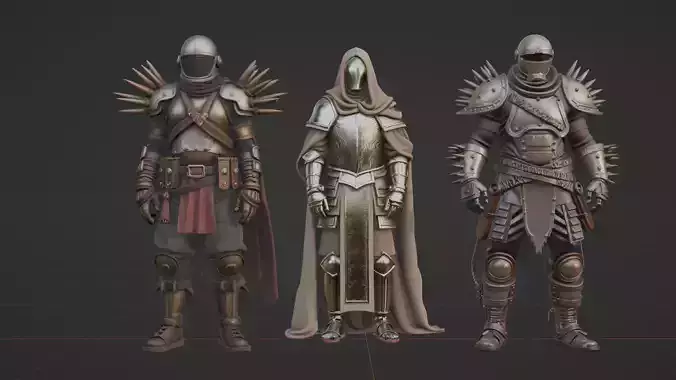 Full-Body Sci-Fi Character Outfit Pack  Game Ready FBX STL BLEND