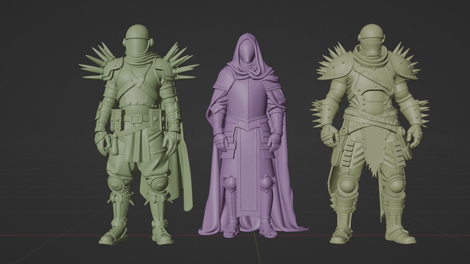 Full-Body Sci-Fi Character Outfit Pack  Game Ready FBX STL BLEND Low-poly 3D model_5