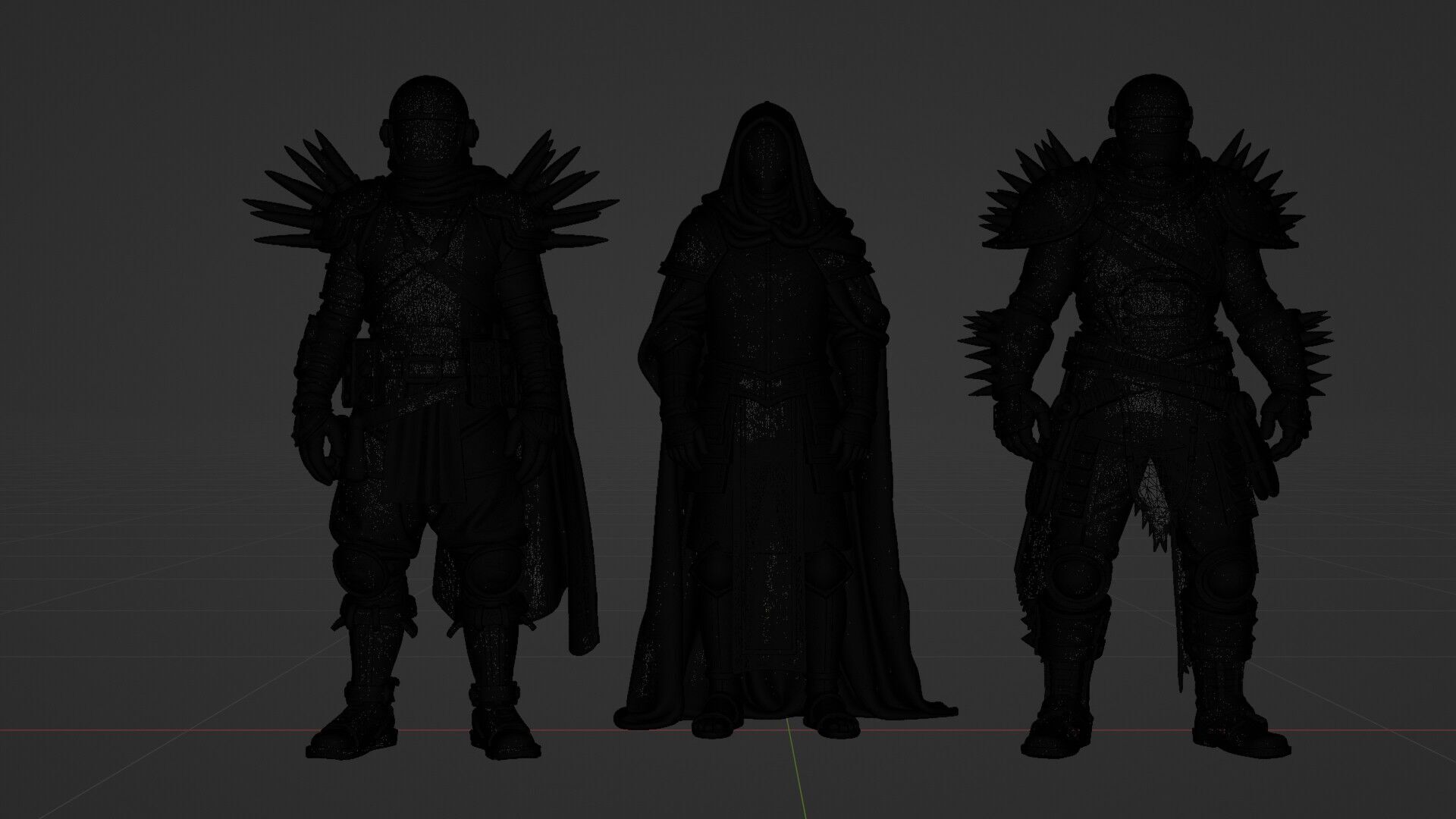 Full-Body Sci-Fi Character Outfit Pack  Game Ready FBX STL BLEND Low-poly 3D model_4